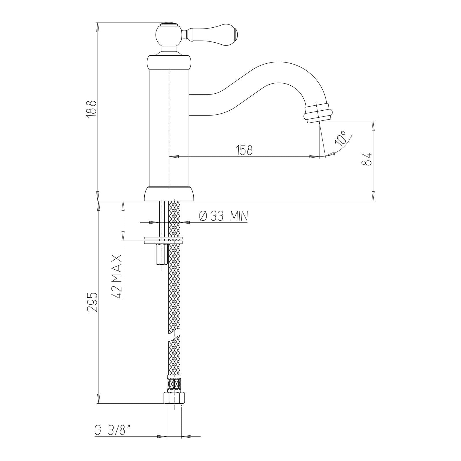 Miscelatore per lavabo collezione BRERA di Jacuzzi - Rubinetteria cromo e bianco per click clack