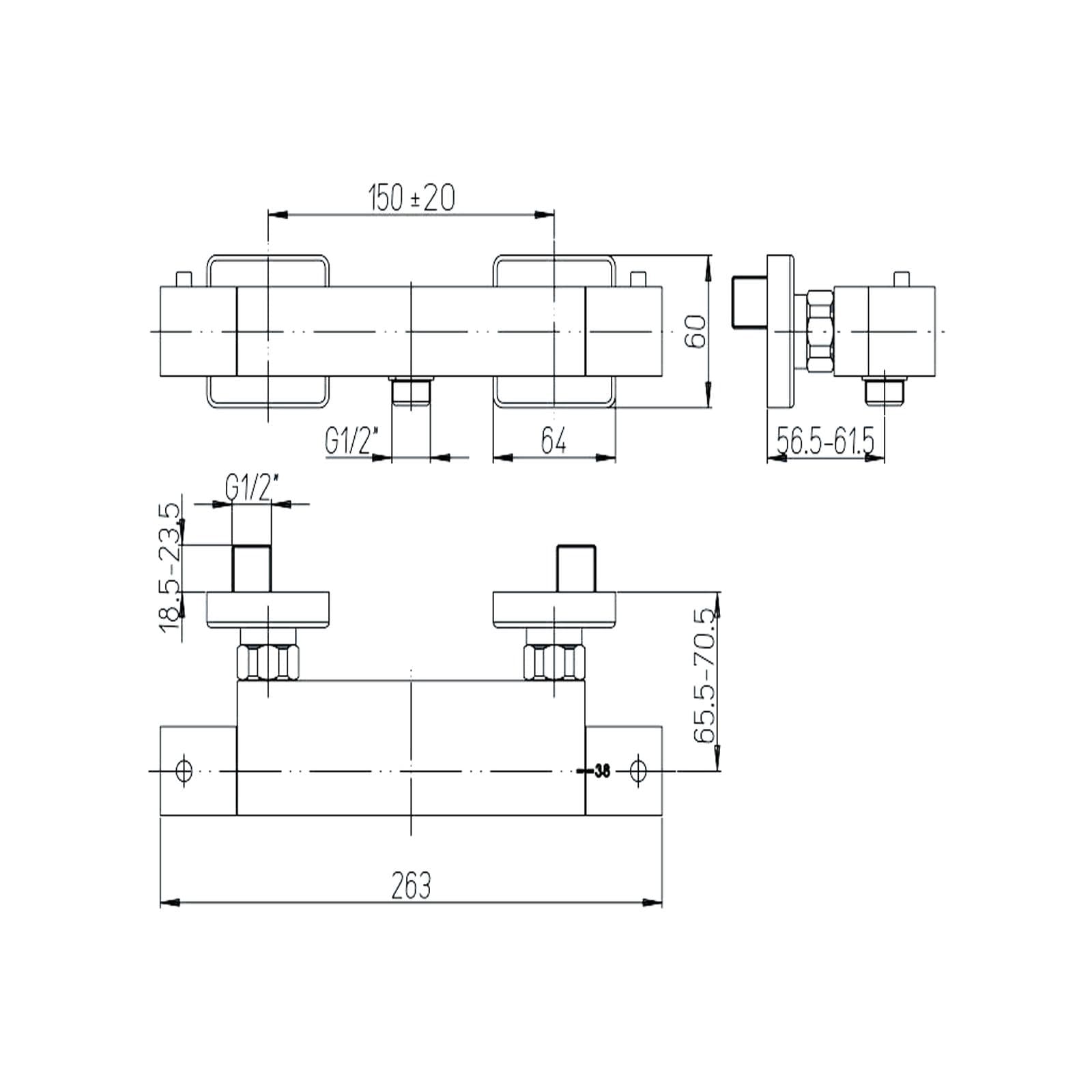 Miscelatore termostatico Jacuzzi - Rubinetteria esterno doccia design squadrato