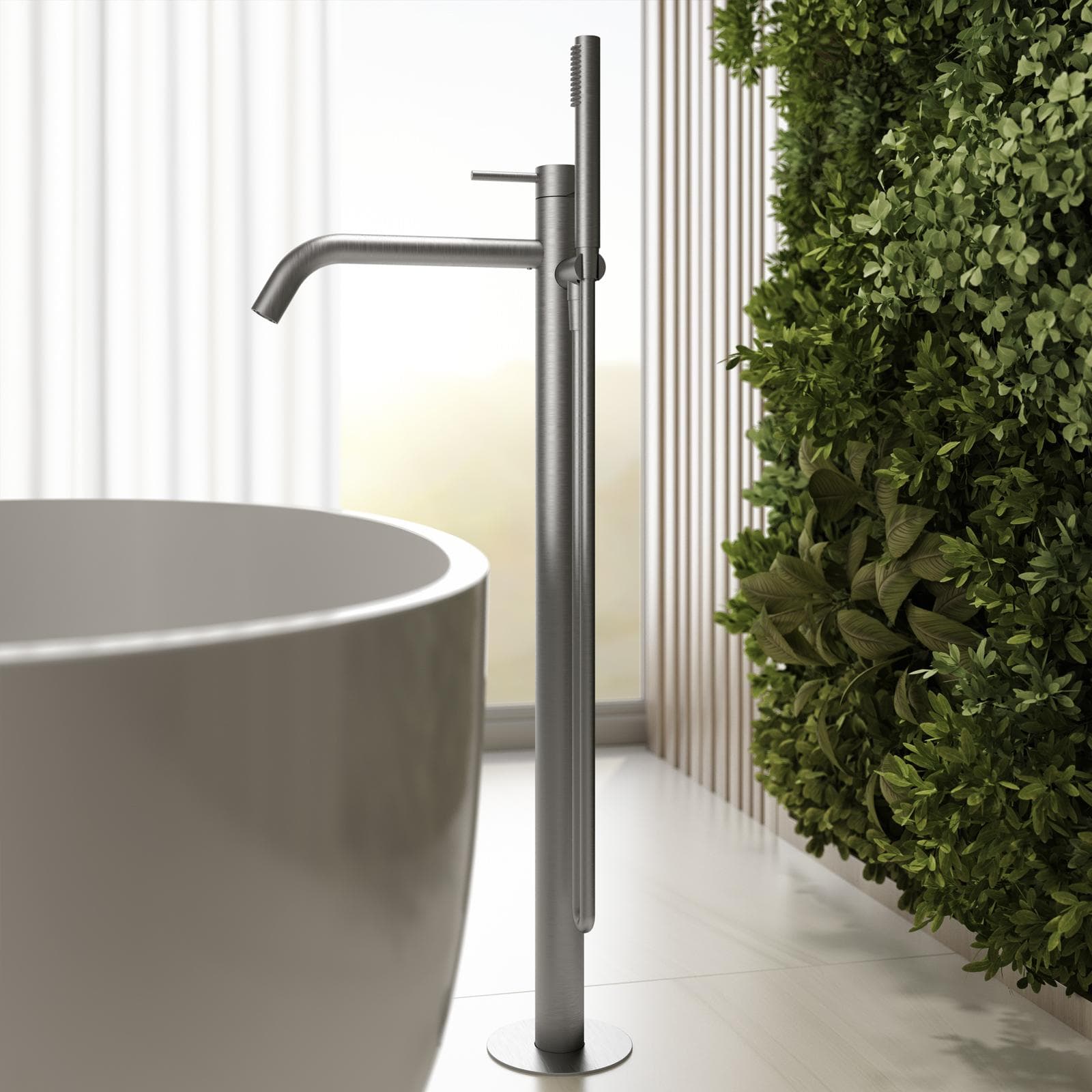 Miscelatore vasca da bagno centro stanza in acciaio inox 316 satinato – Pure
