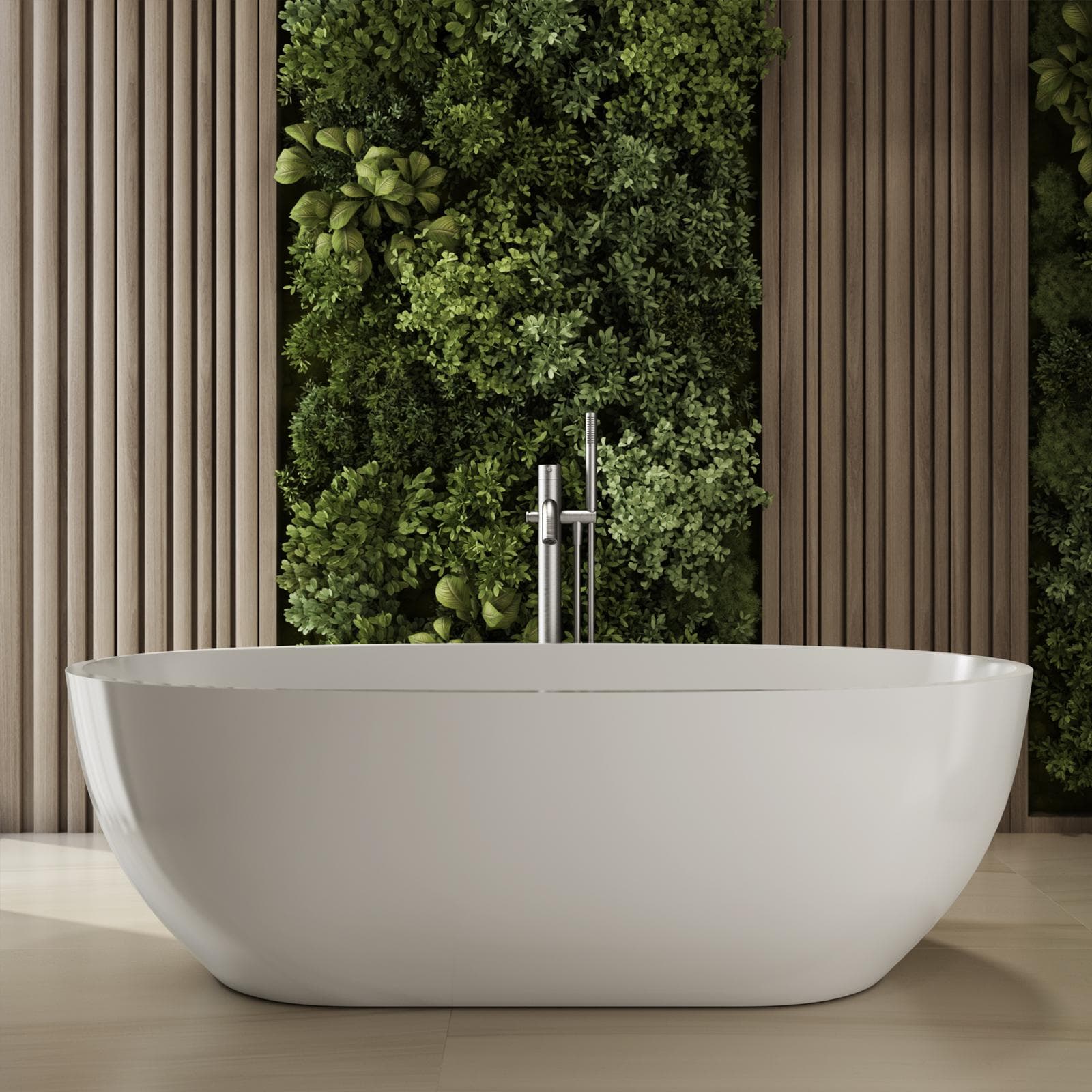 Miscelatore vasca da bagno centro stanza in acciaio inox 316 satinato – Pure