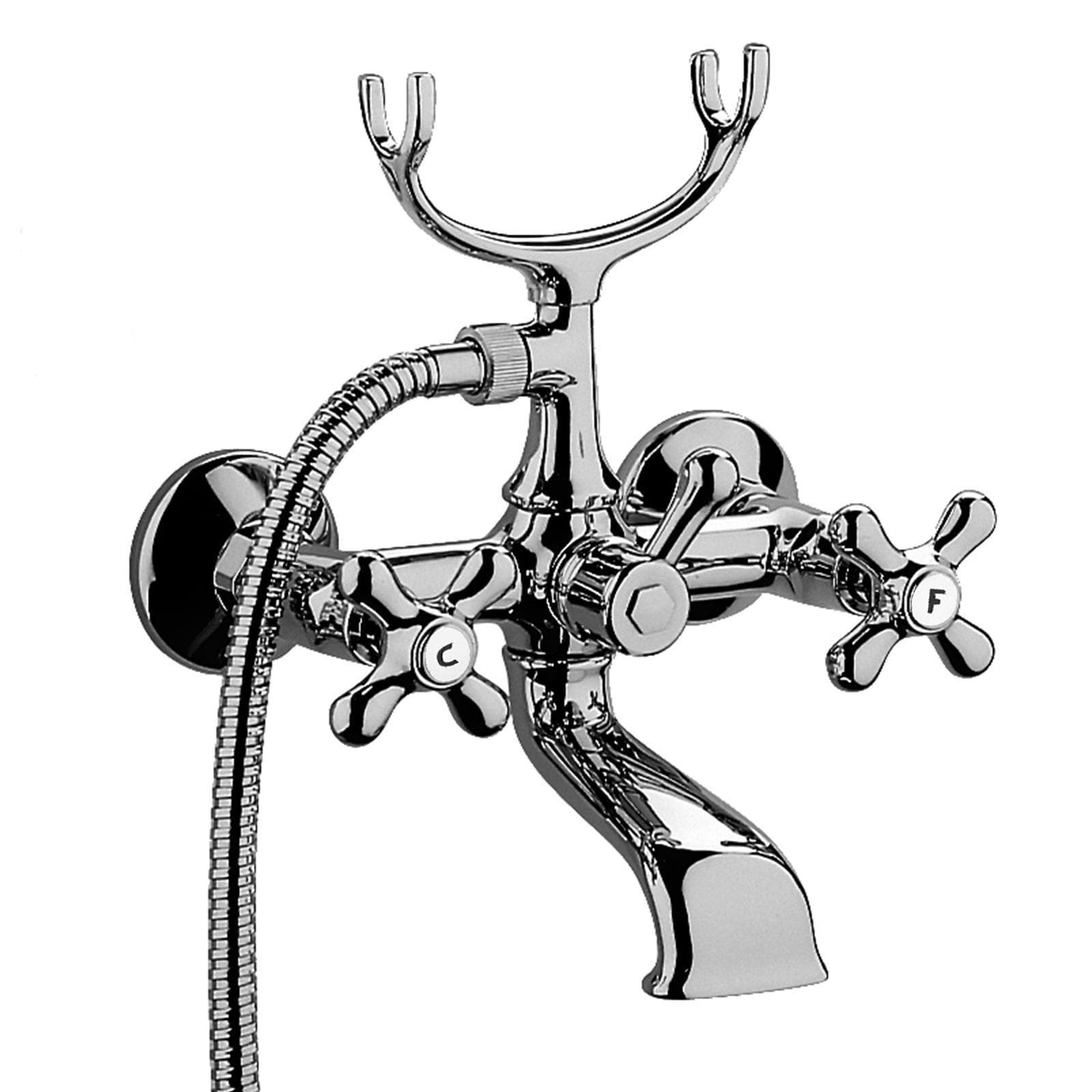 Miscelatori lavabo + bidet + gruppo vasca Paffoni iris in ottone cromato