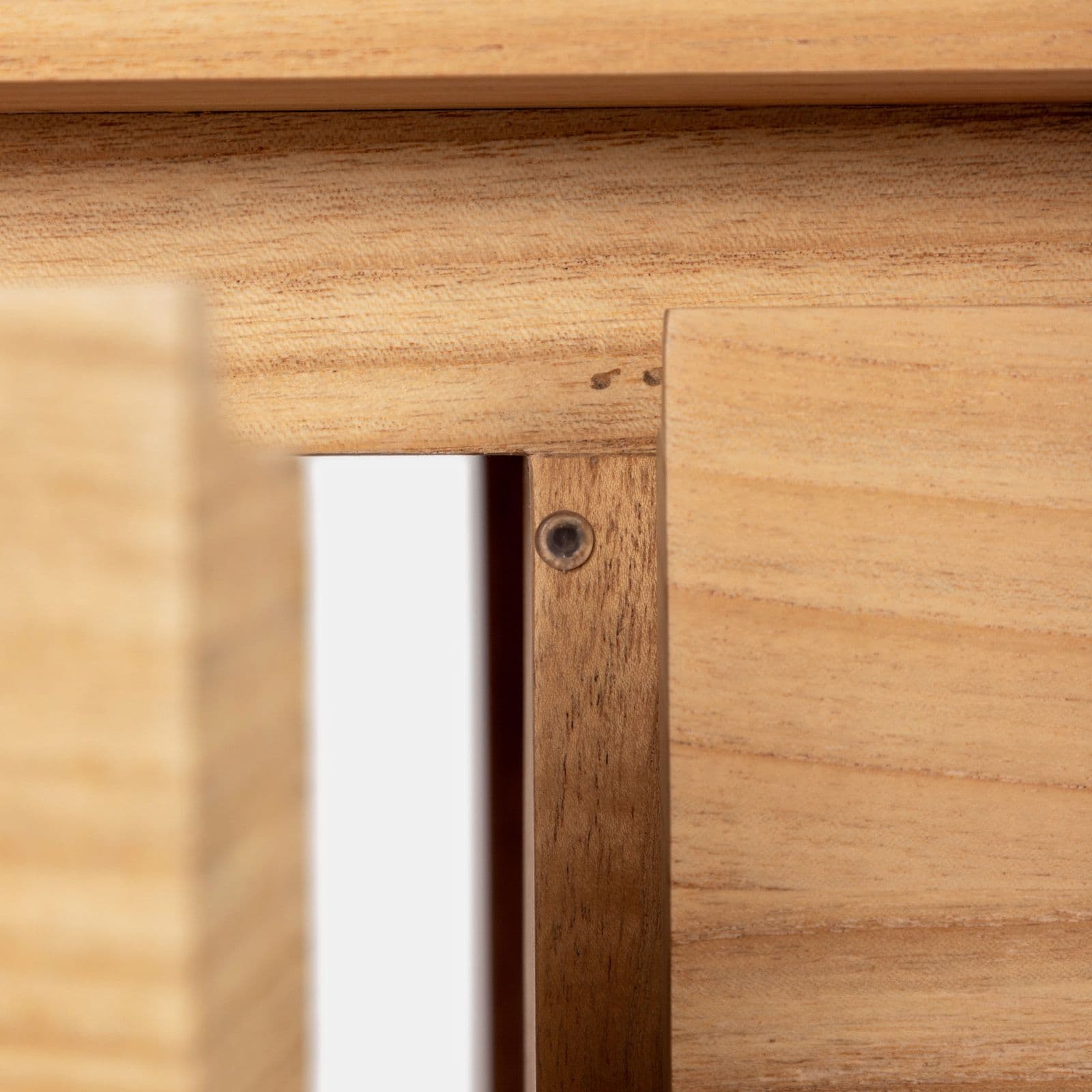 Mobile a terra 120 cm con 2 ante e cassetti in legno di mindi - Juana