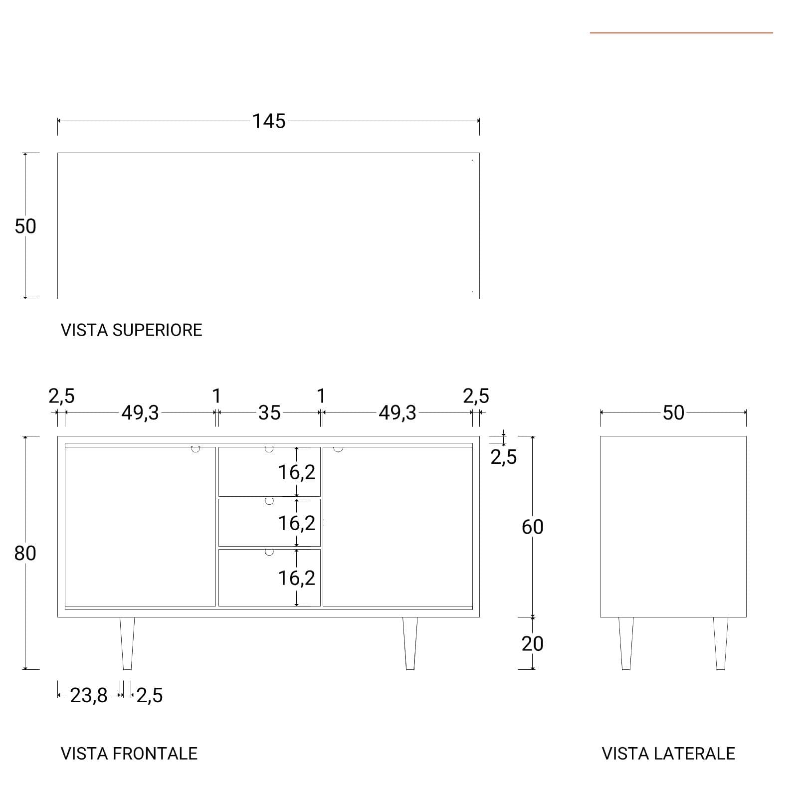 Mobile bagno a terra 145 cm portalavabo con ante a vani a giorno in legno di acacia - Kuna
