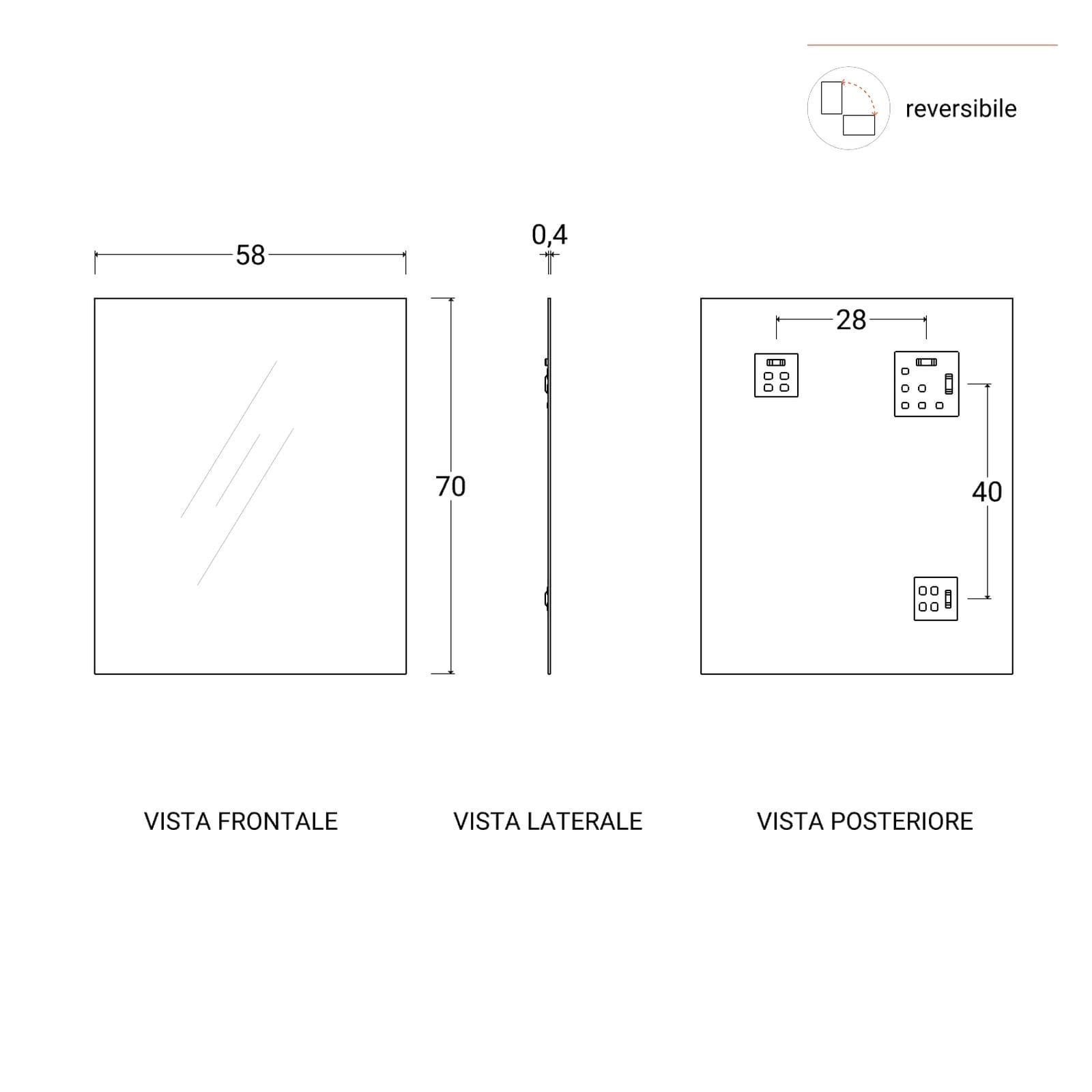 Mobile bagno a terra 60 cm rovere africa con lavabo e specchio - Maestro