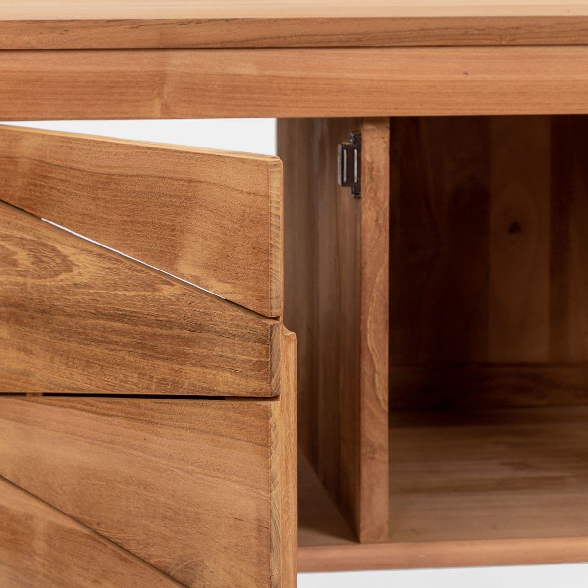 Mobile bagno portalavabo 100 cm con 2 ante in teak naturale - Beyan