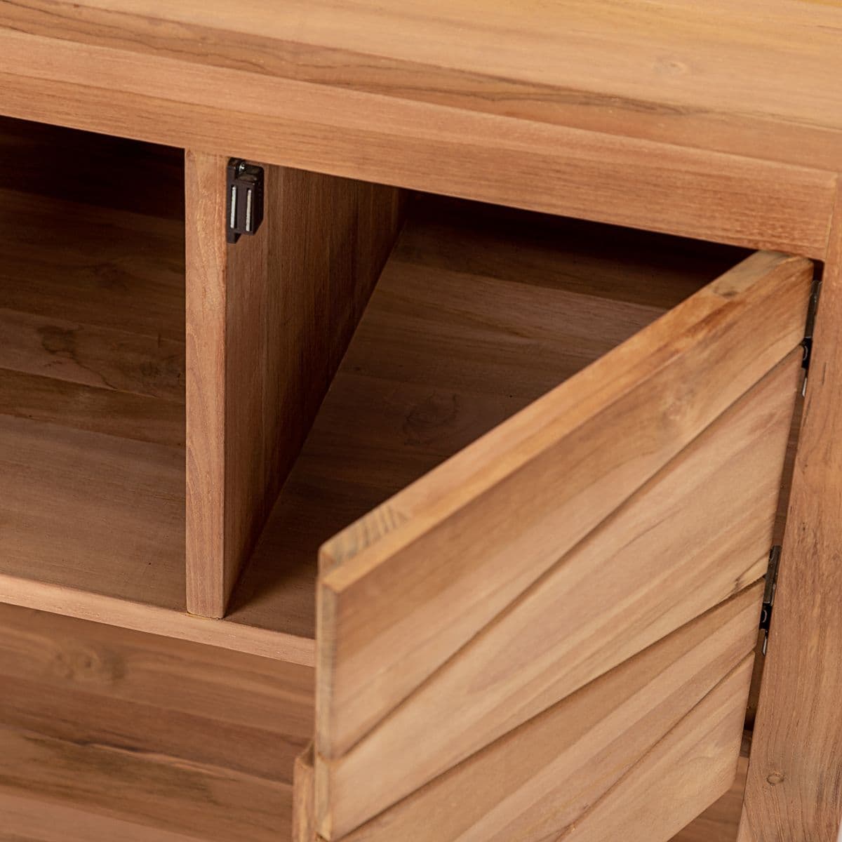 Mobile bagno portalavabo 100 cm con 2 ante in teak naturale - Beyan