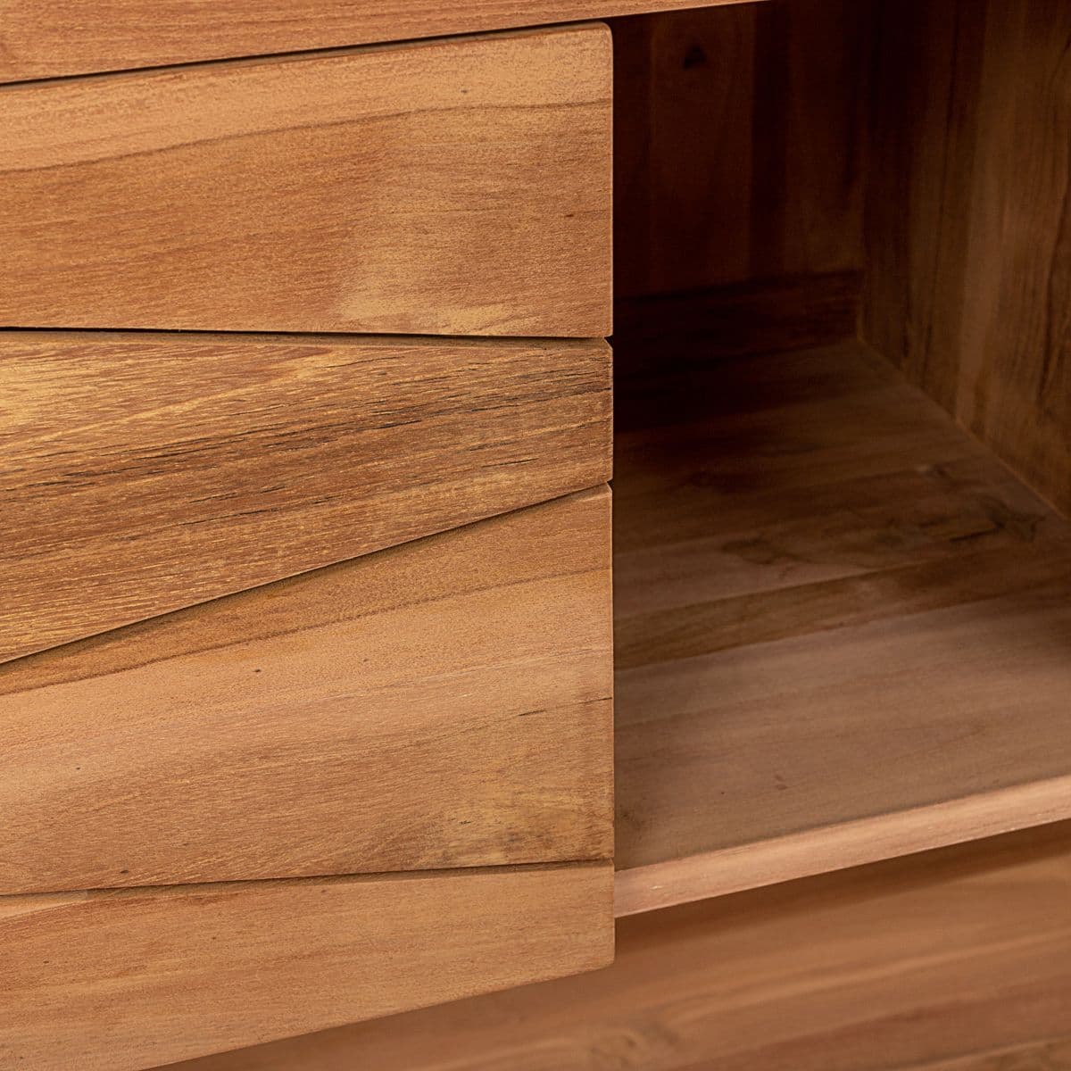 Mobile bagno portalavabo 100 cm con 2 ante in teak naturale - Beyan