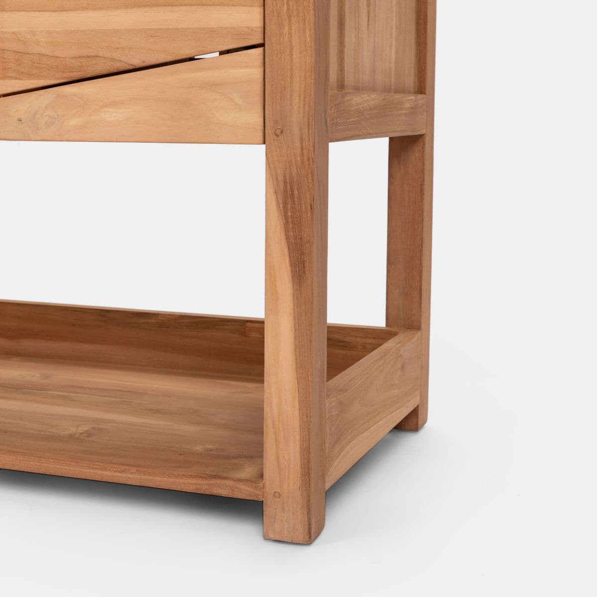 Mobile bagno portalavabo 100 cm con 2 ante in teak naturale - Beyan