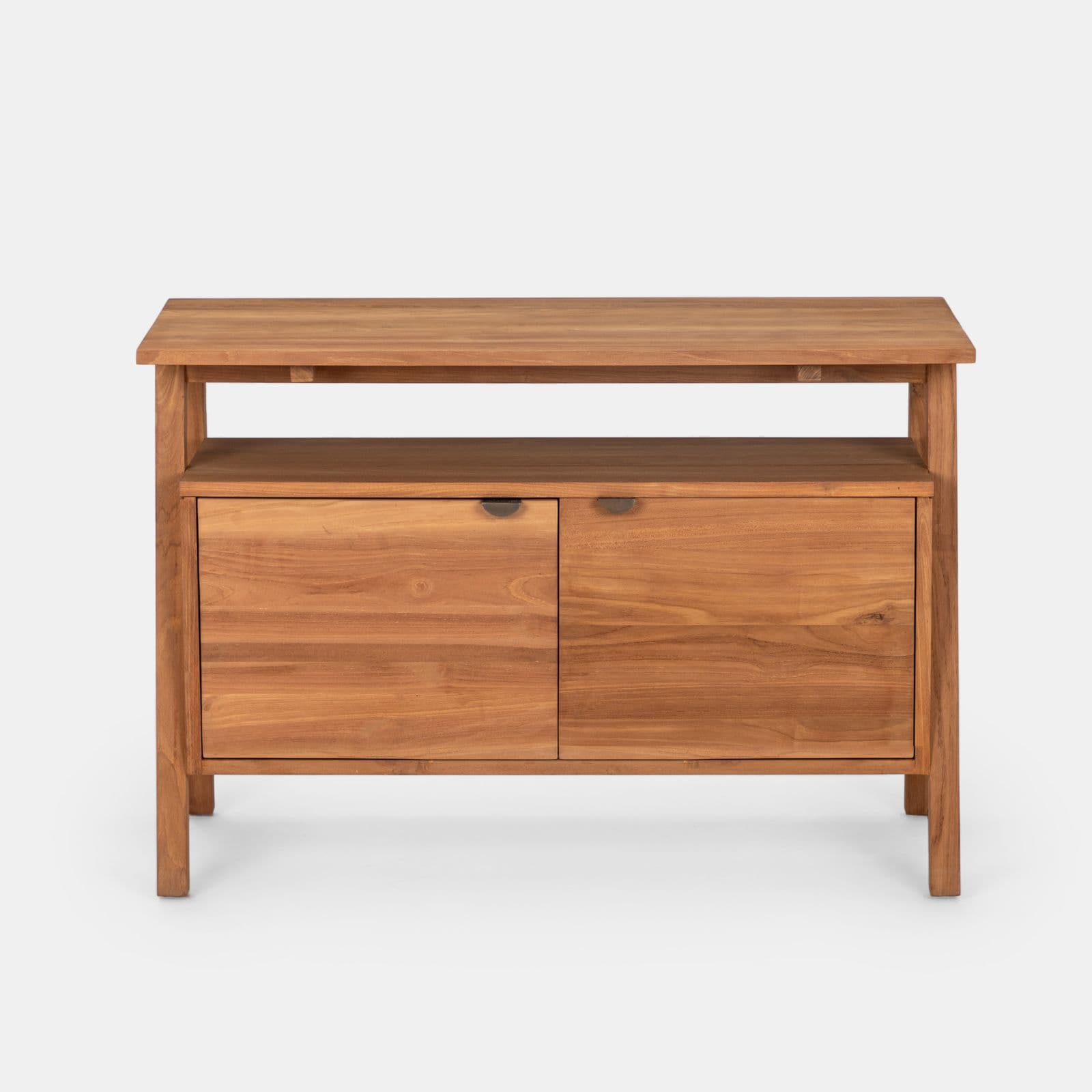 Mobile bagno portalavabo 110 cm con 2 ante in legno teak naturale - Olama