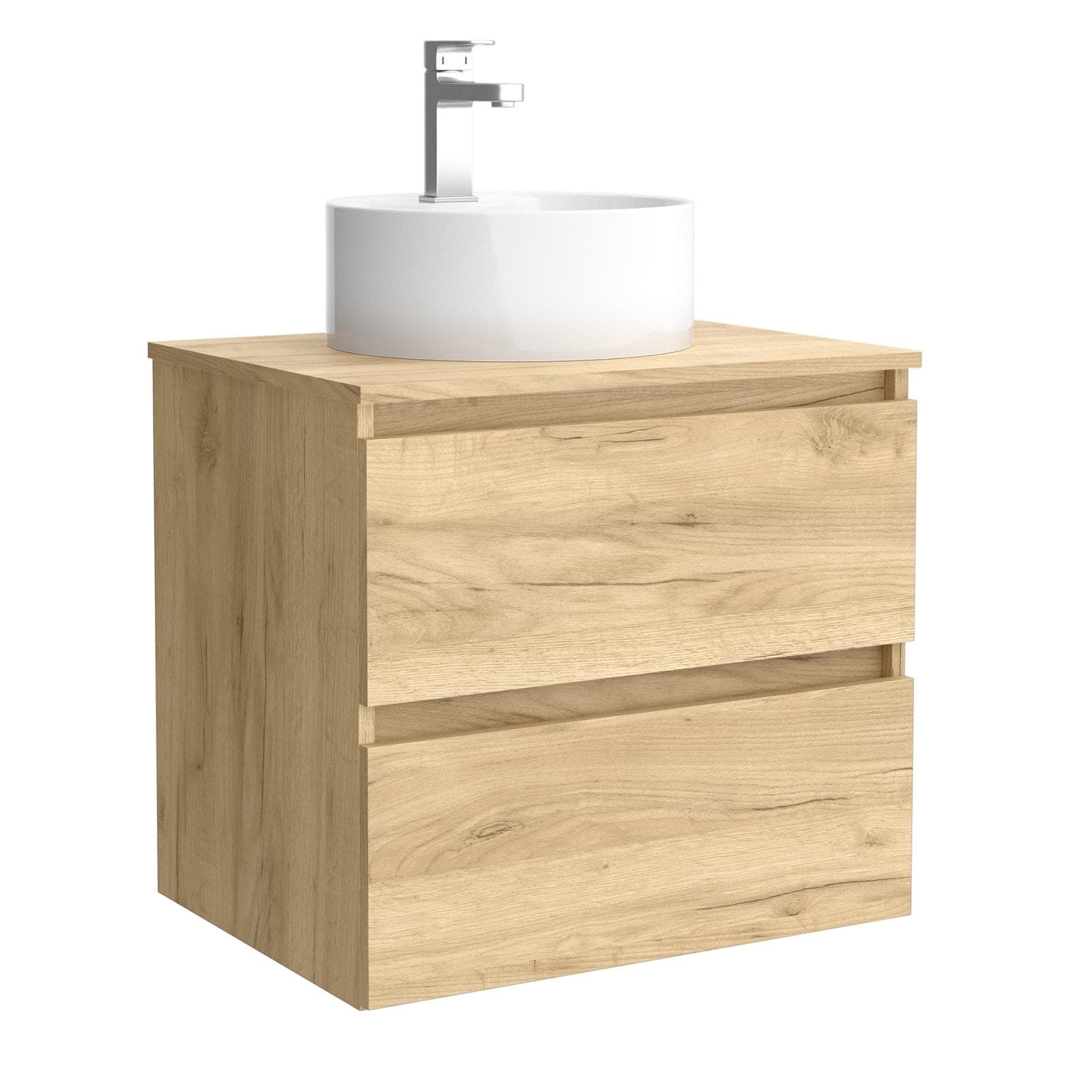 Mobile bagno portalavabo 60 cm rovere gold con cassetti e specchio - Anami