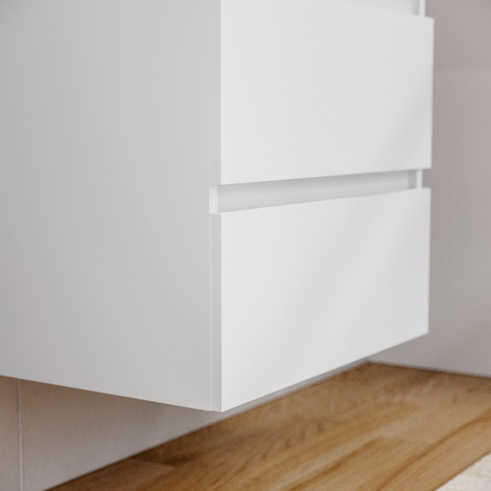 Mobile bagno portalavabo 70 cm bianco opaco con cassetti e specchio - Anami