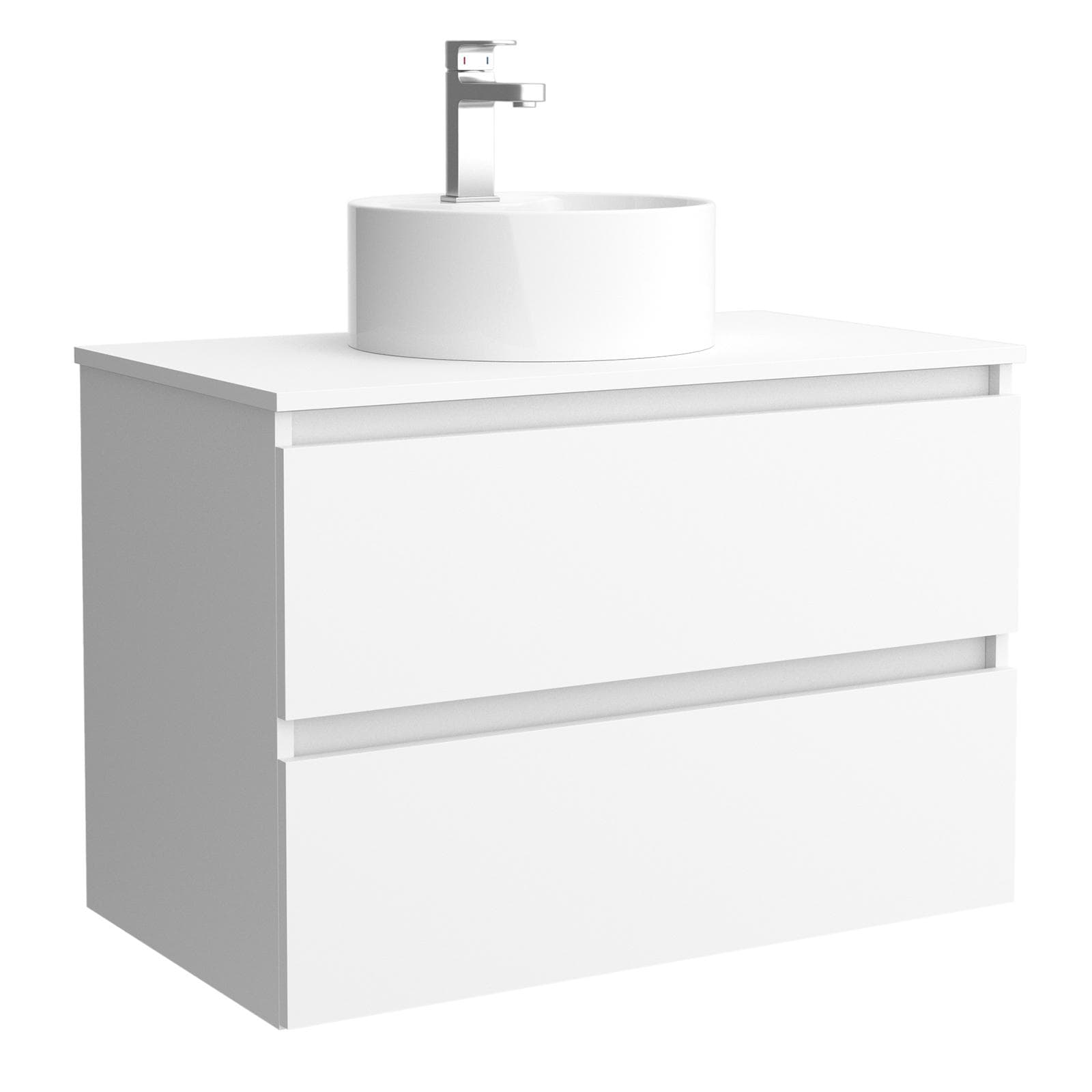 Mobile bagno portalavabo 70 cm bianco opaco con cassetti e specchio - Anami