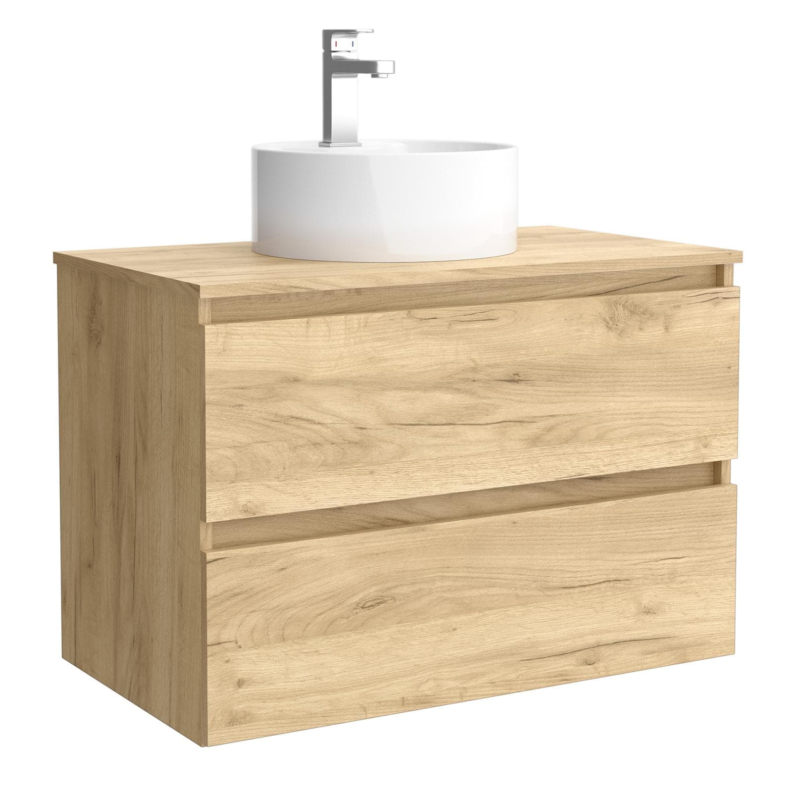 Mobile bagno portalavabo 70 cm rovere gold con cassetti e specchio - Anami