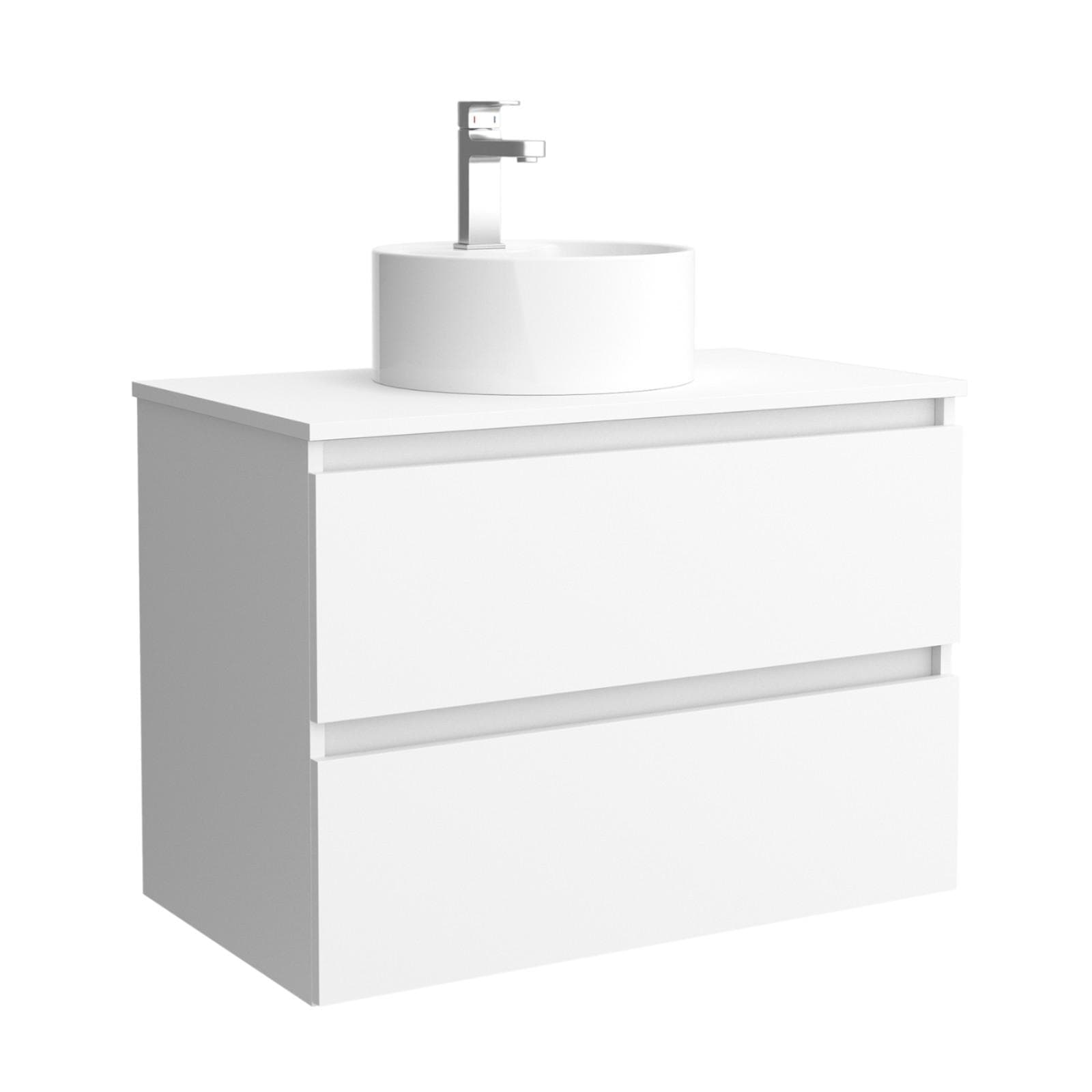 Mobile bagno portalavabo 80 cm bianco opaco con cassetti e specchio - Anami