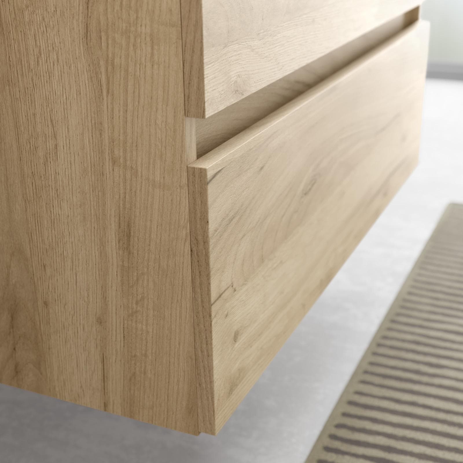 Mobile bagno portalavabo 80 cm rovere gold con cassetti e specchio - Anami