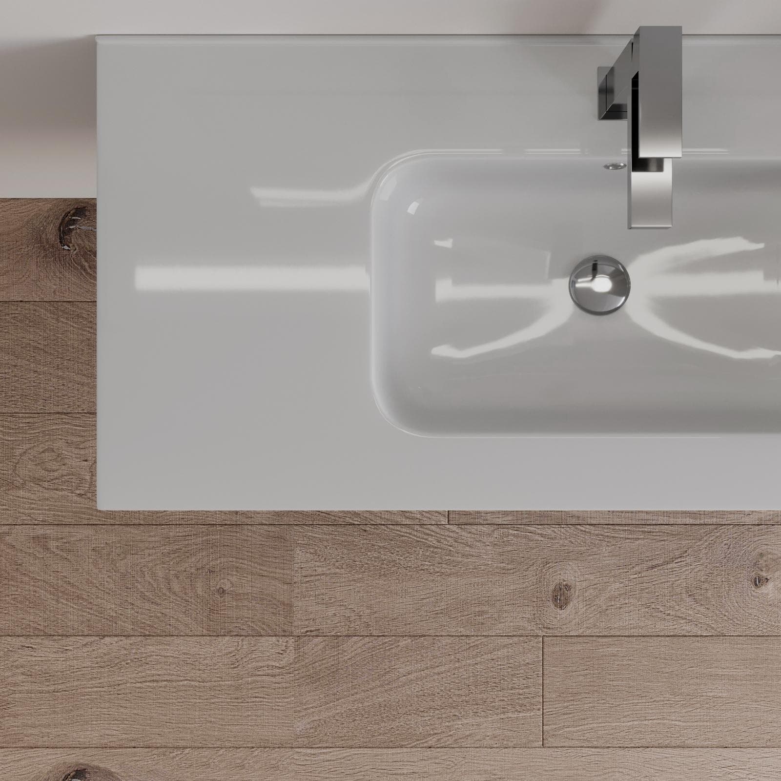 Mobile bagno sospeso 100 cm antracite con lavabo e specchio - Agave