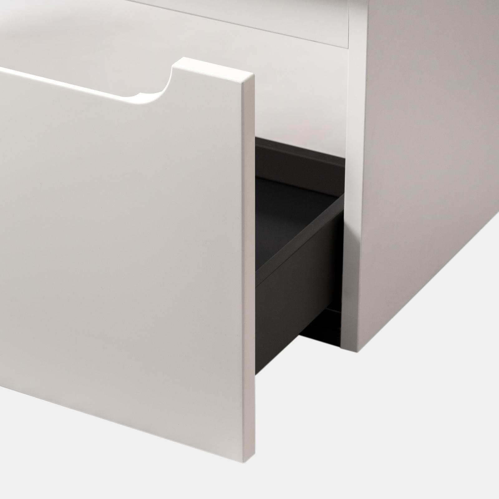Mobile bagno sospeso 100 cm bianco opaco con lavabo integrato e specchio - Sleek