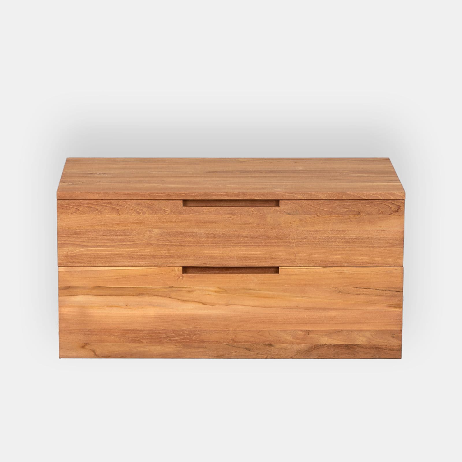 Mobile bagno sospeso 100 cm con 2 cassetti in legno teak naturale - Kala