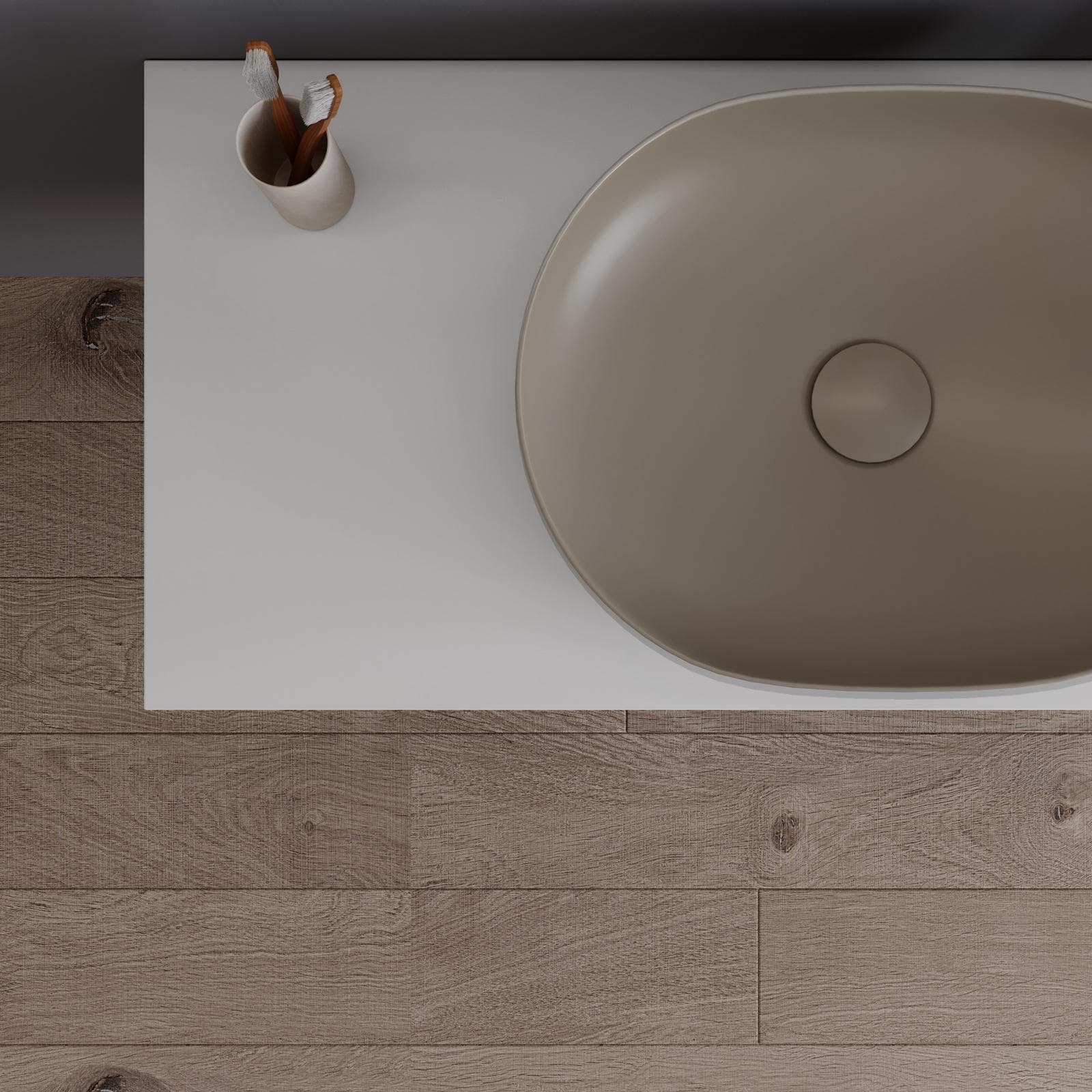 Mobile bagno sospeso 100 cm con top bianco opaco e specchio - Agave