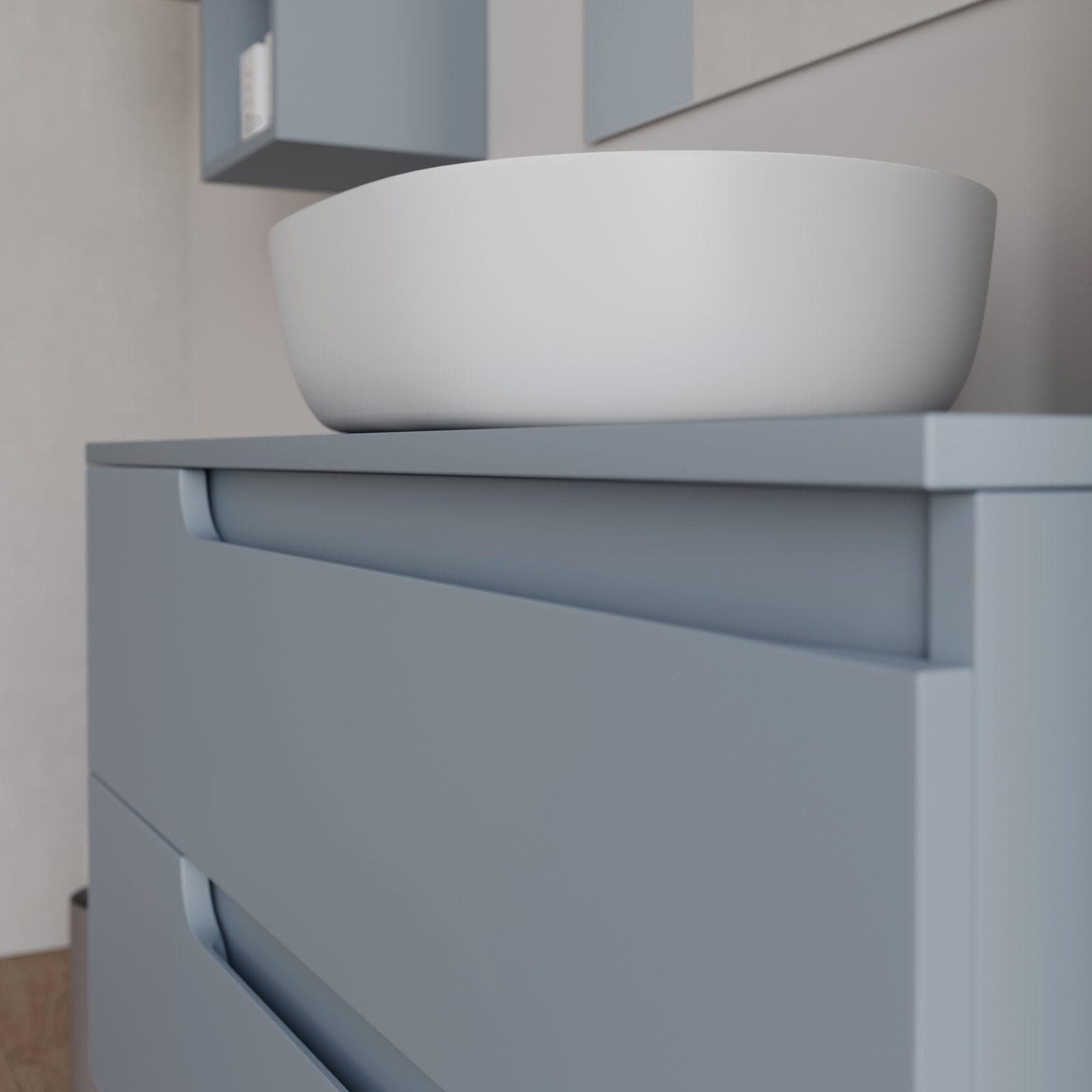 Mobile bagno sospeso 100 cm con top carta da zucchero e specchio - Agave Plus