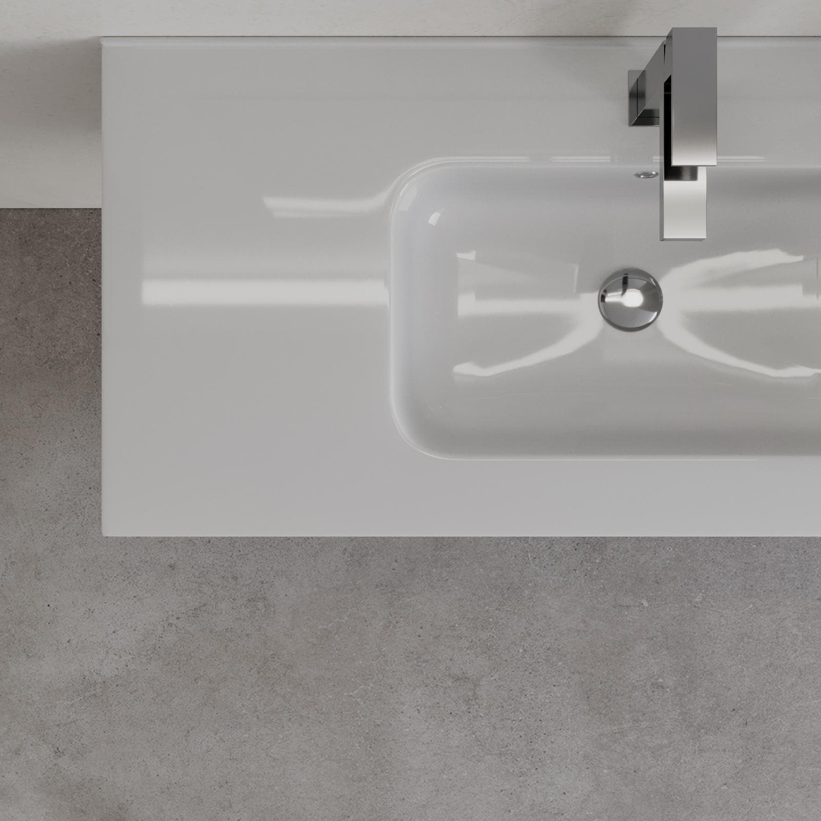Mobile bagno sospeso 100 cm rovere deciso con lavabo e specchio - Agave