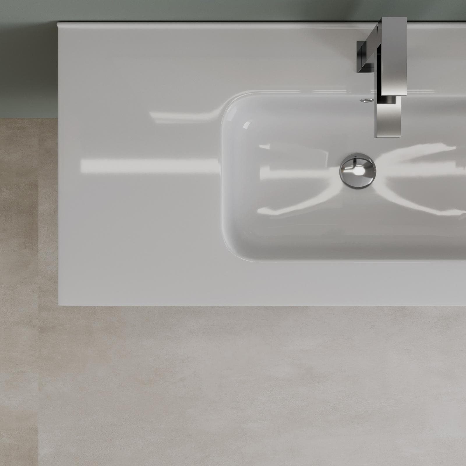 Mobile bagno sospeso 100 cm rovere gold con lavabo e specchio - Agave Plus