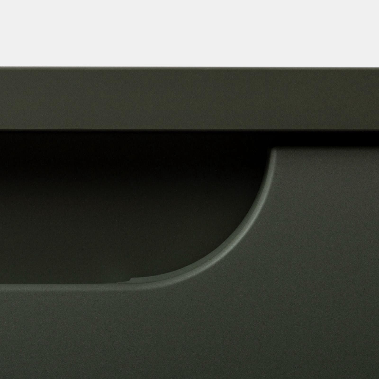 Mobile bagno sospeso 100 cm verde cemento con top e specchio - Sleek