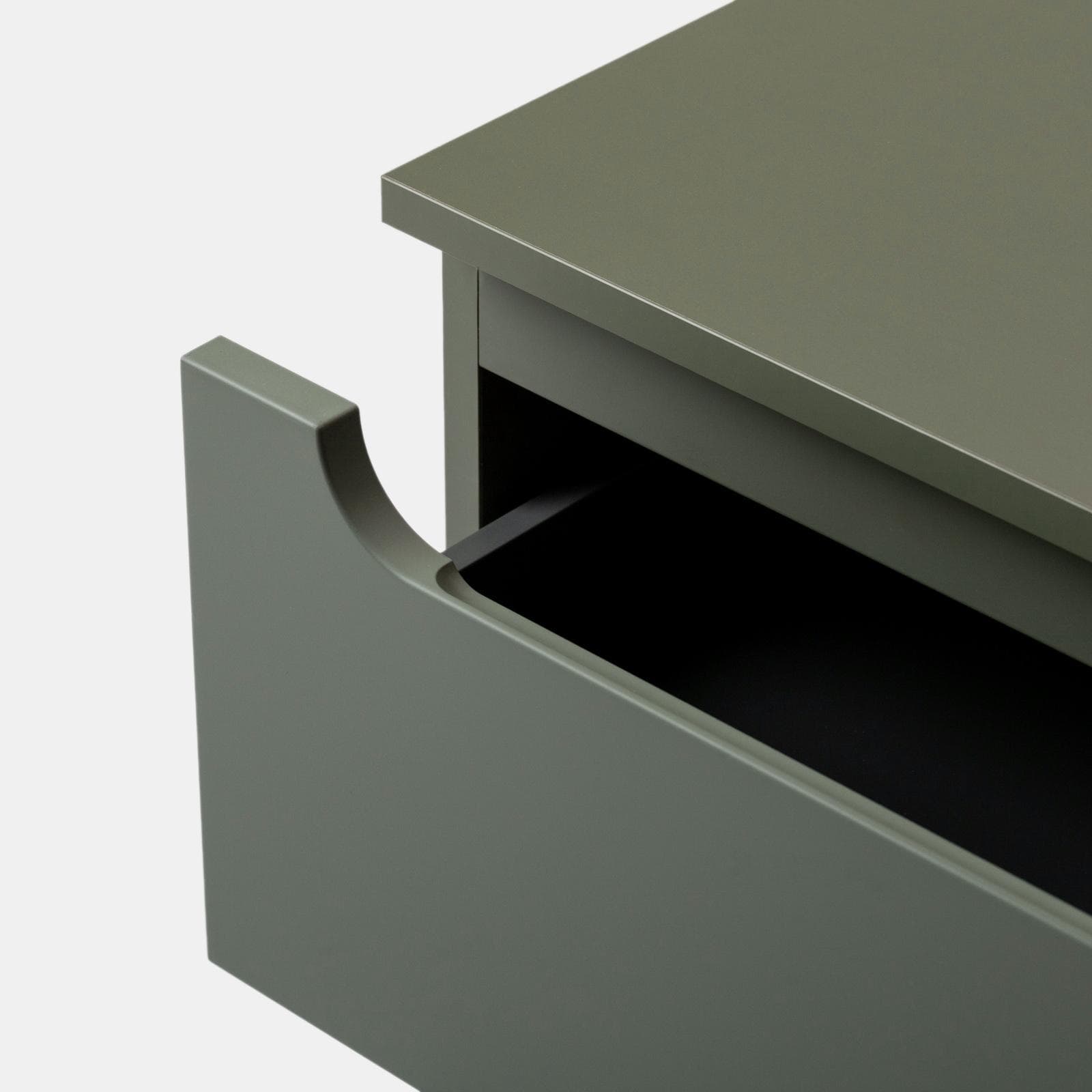 Mobile bagno sospeso 100 cm verde cemento con top e specchio - Sleek