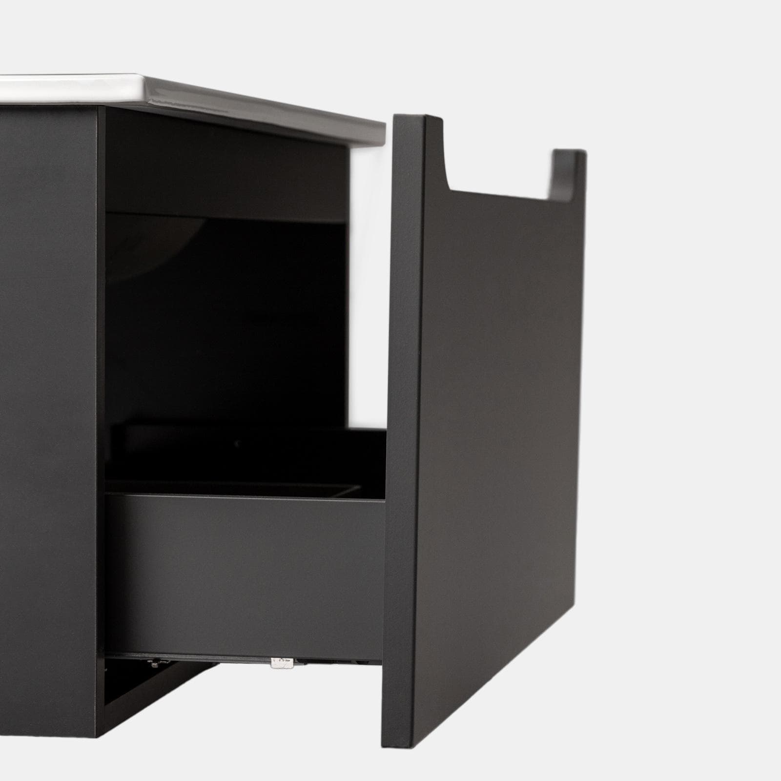 Mobile bagno sospeso 120 cm antracite con lavabo integrato e specchio - Sleek