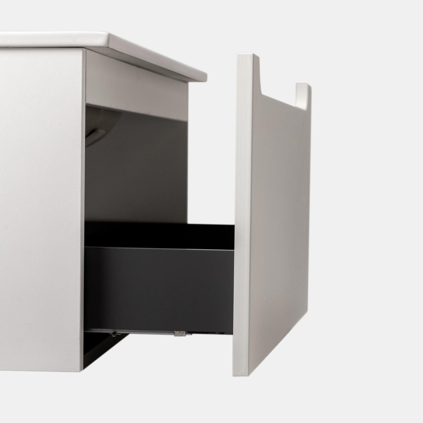 Mobile bagno sospeso 120 cm bianco opaco sx con lavabo integrato e specchio - Sleek