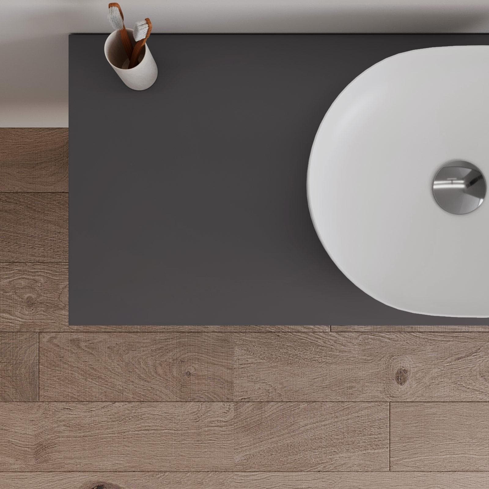 Mobile bagno sospeso 120 cm con top antracite e specchio - Agave Plus