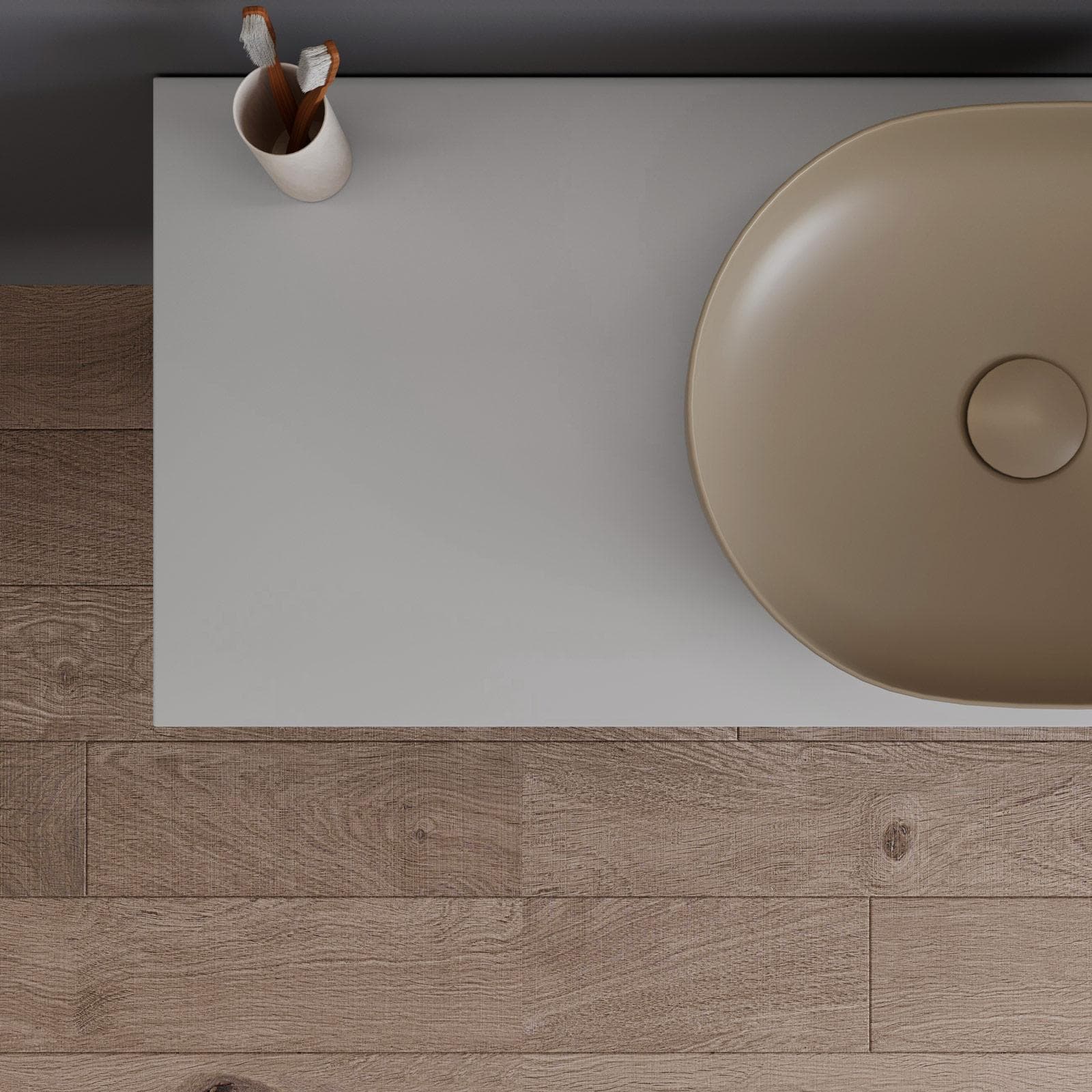 Mobile bagno sospeso 120 cm con top bianco opaco e specchio - Agave Plus