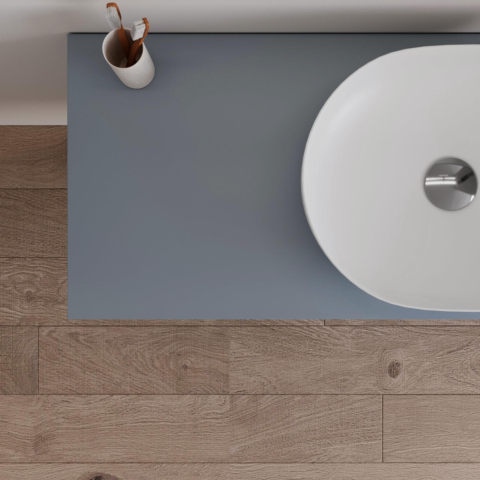 Mobile bagno sospeso 120 cm con top carta da zucchero e specchio - Agave Plus