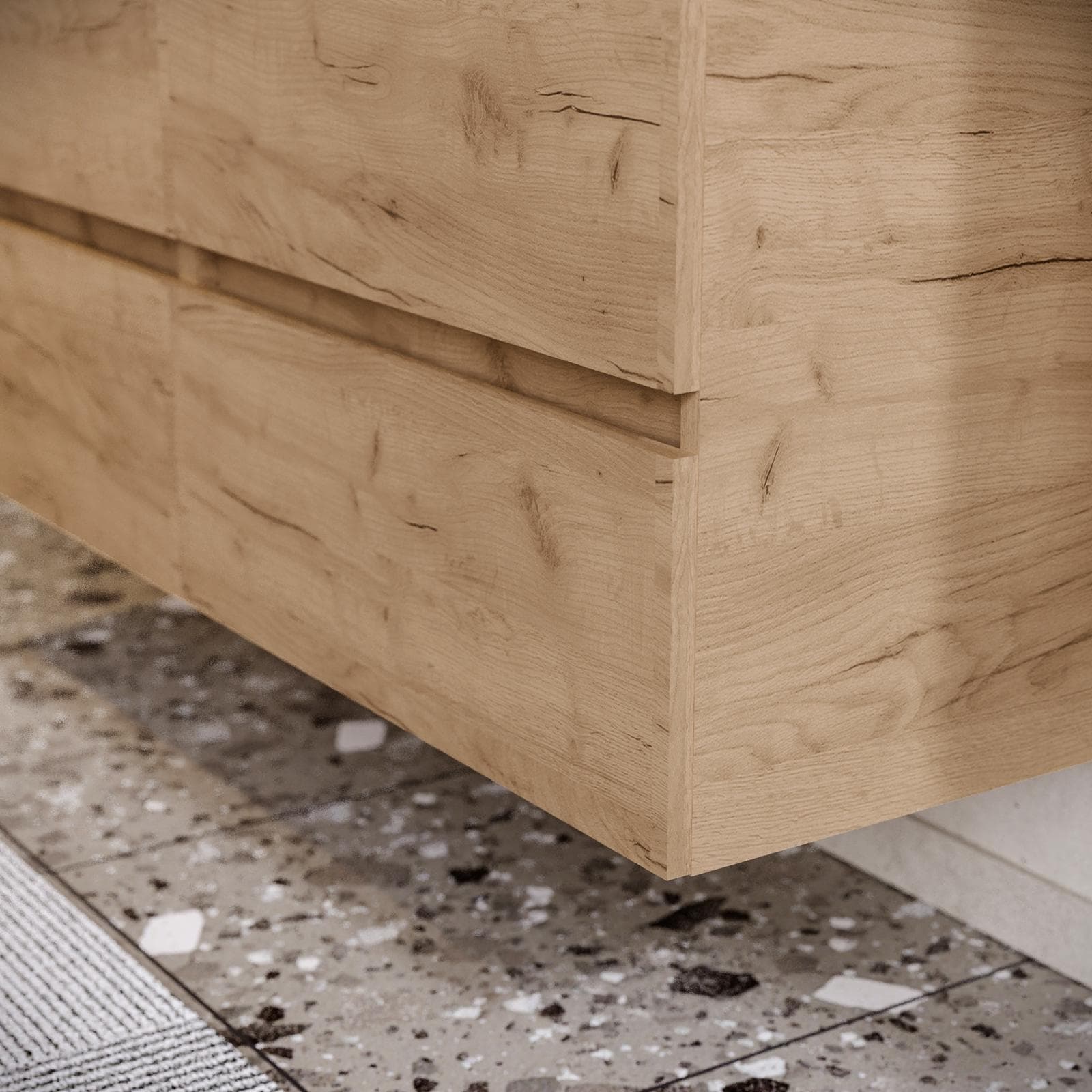 Mobile bagno sospeso 120 cm rovere africa con doppia vasca e specchio - Anami