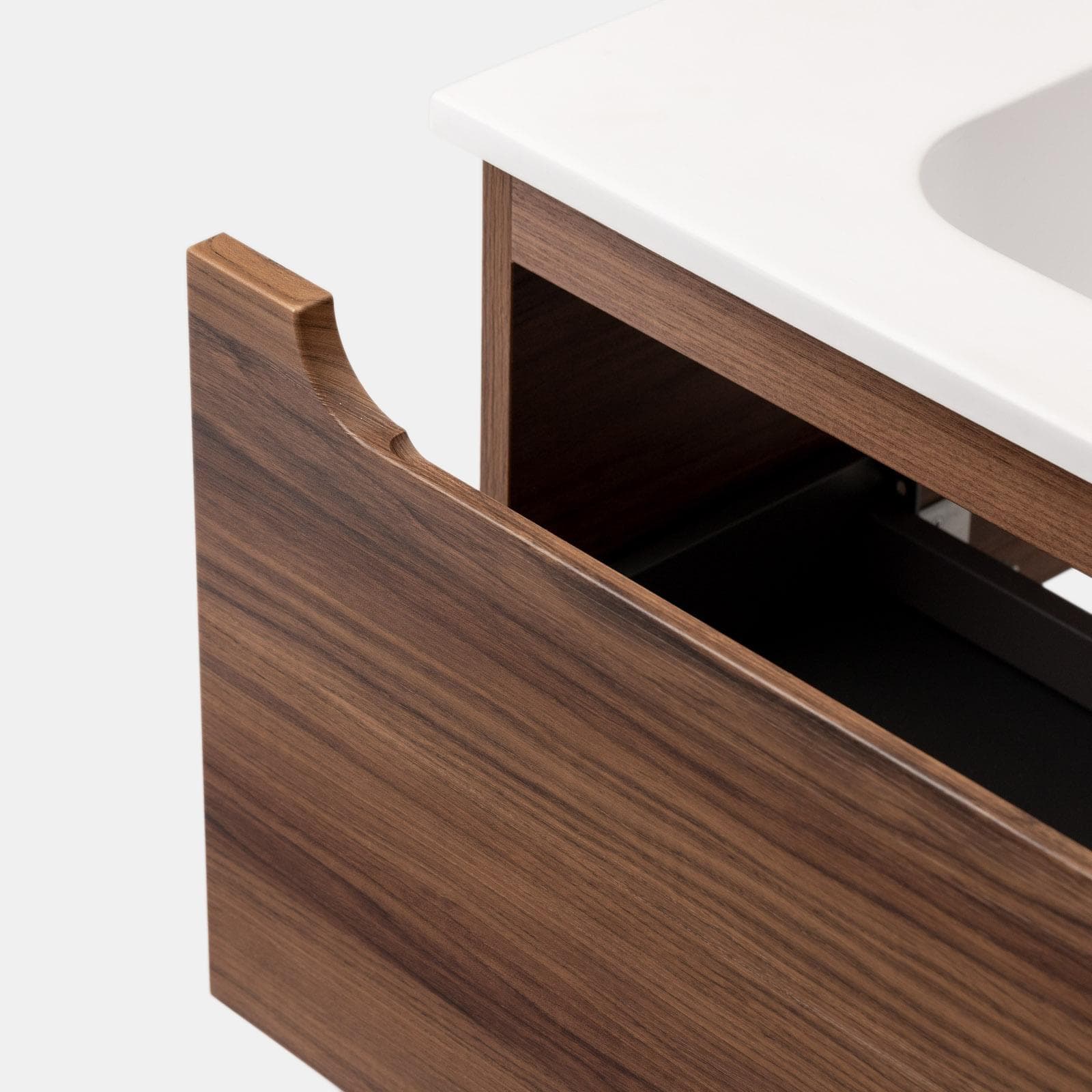Mobile bagno sospeso 120 cm rovere deciso con lavabo integrato e specchio - Sleek
