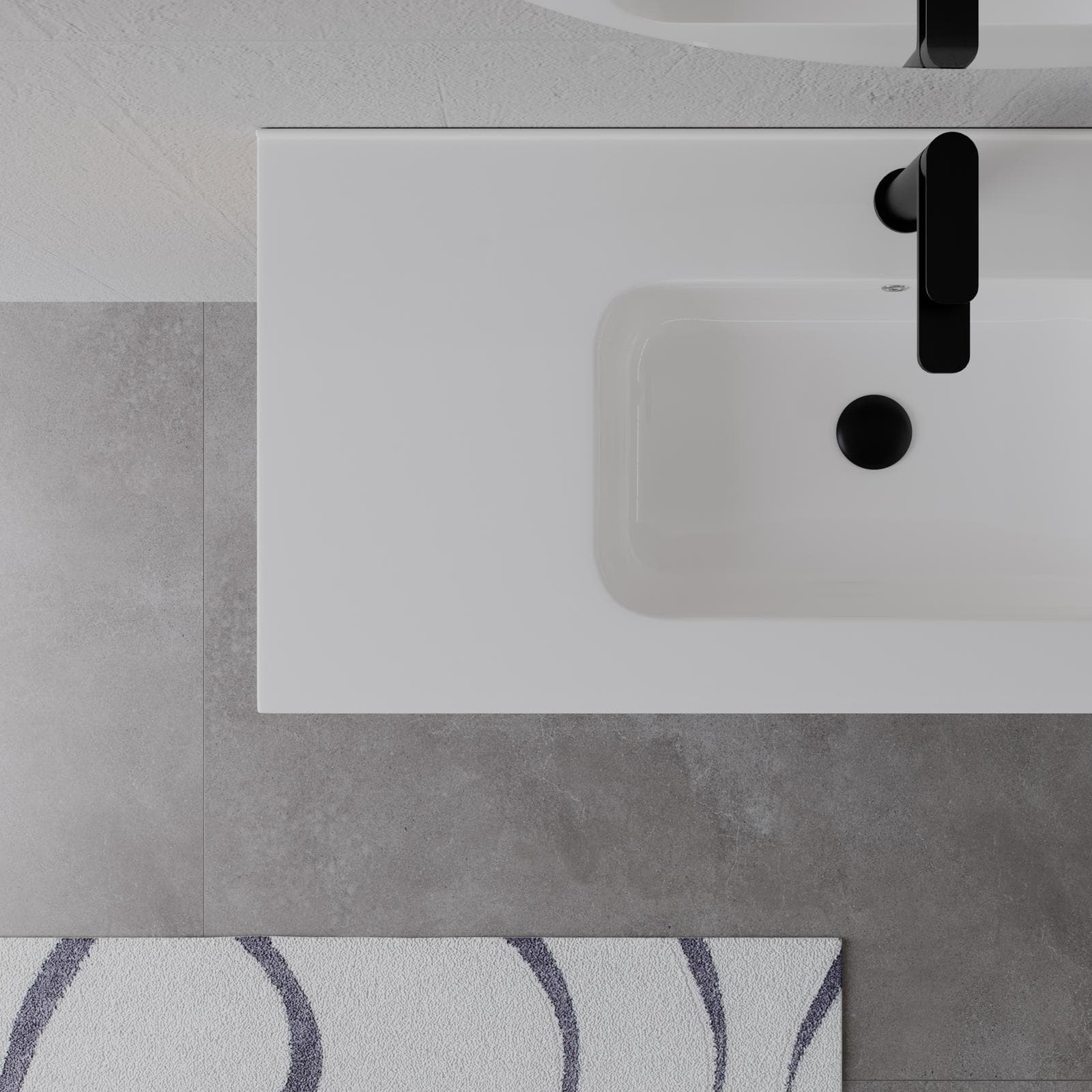 Mobile bagno sospeso 120 cm rovere deciso con lavabo integrato e specchio - Sleek