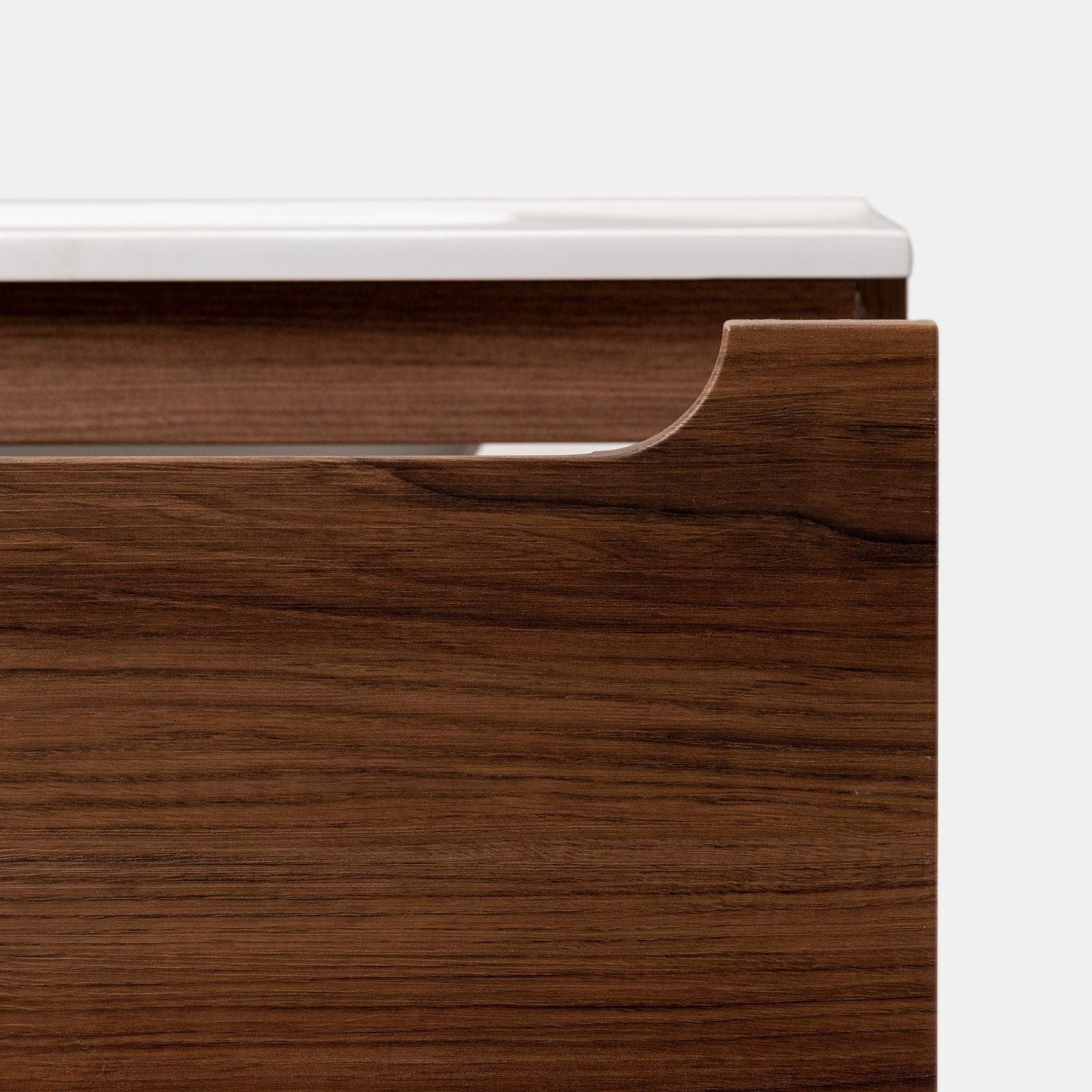 Mobile bagno sospeso 120 cm rovere deciso con lavabo integrato e specchio - Sleek