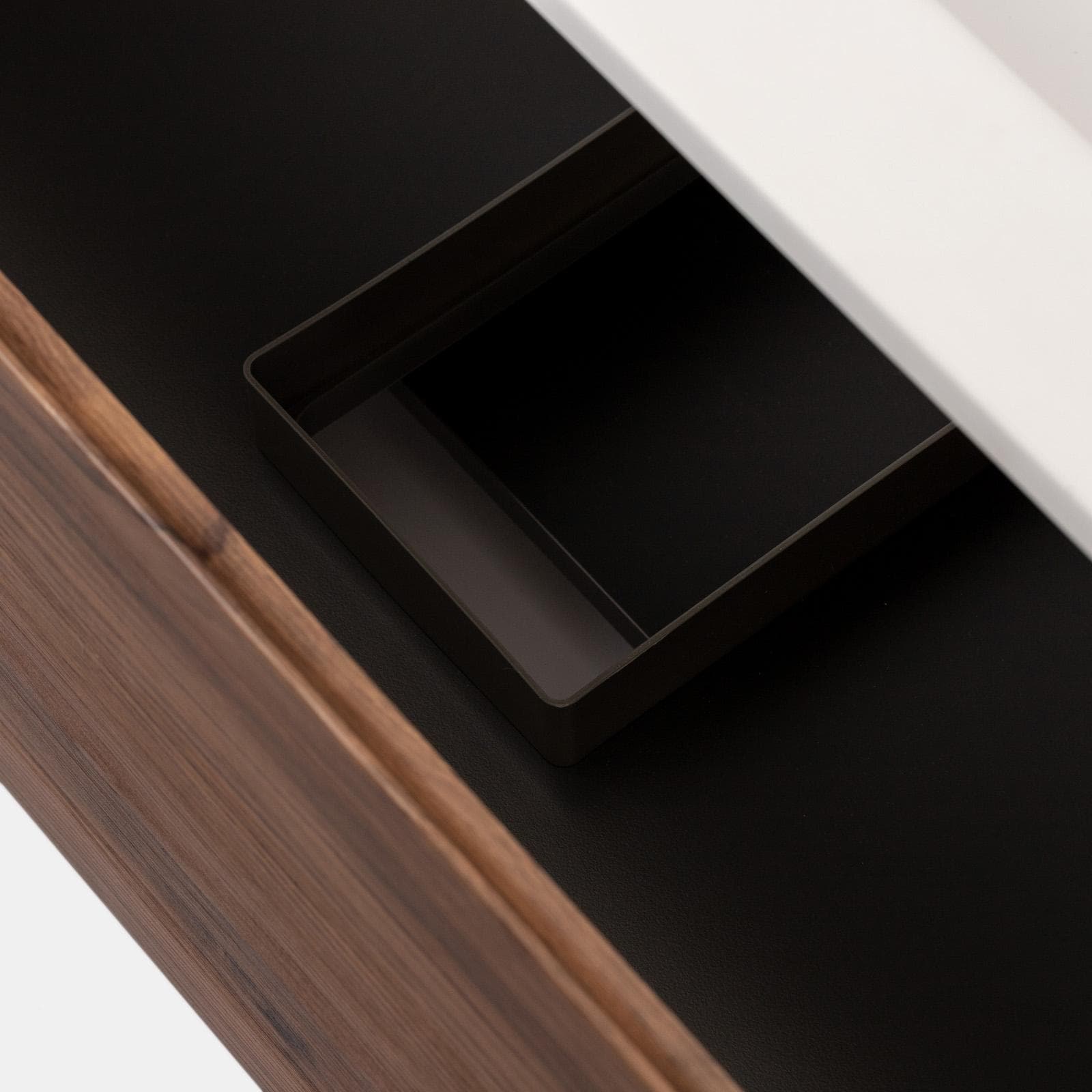 Mobile bagno sospeso 120 cm rovere deciso con lavabo integrato e specchio - Sleek