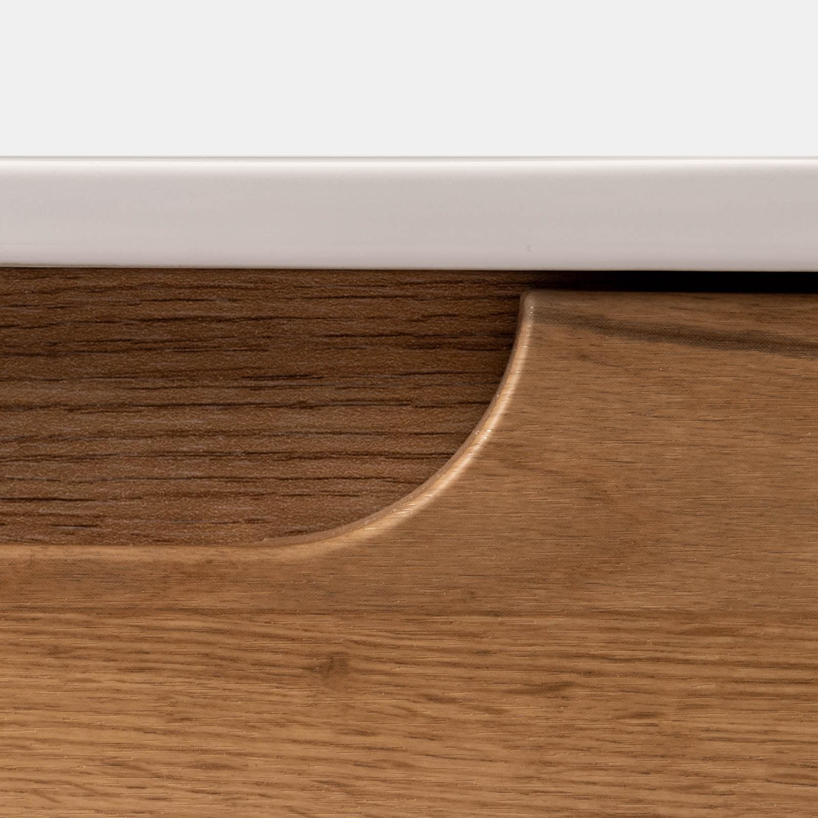 Mobile bagno sospeso 120 cm rovere gold con lavabo integrato e specchio - Sleek