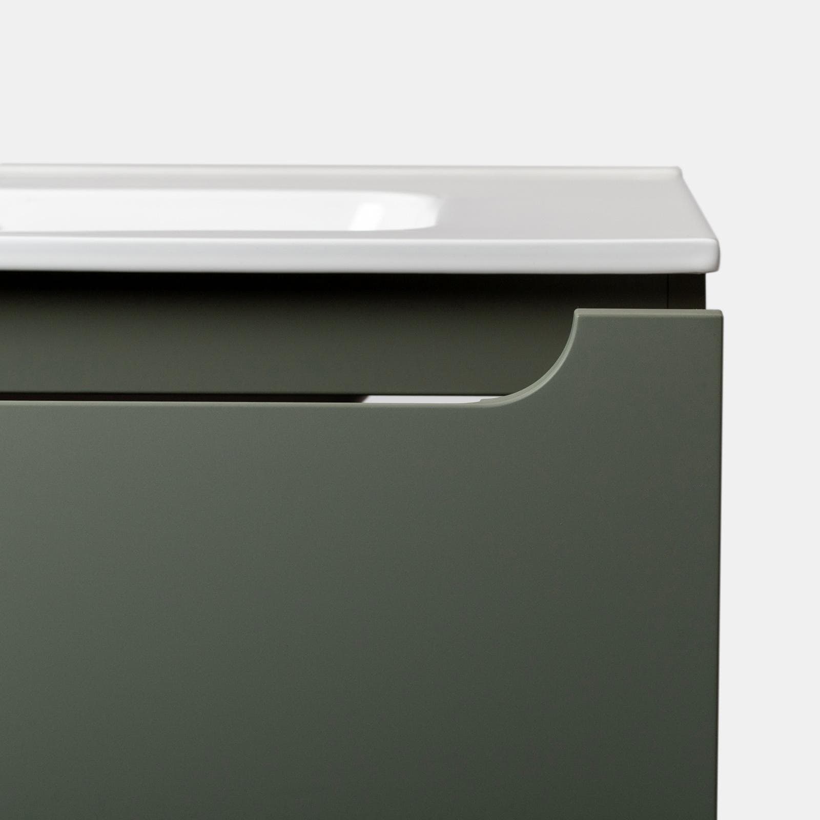 Mobile bagno sospeso 120 cm verde cemento con lavabo integrato e specchio - Sleek