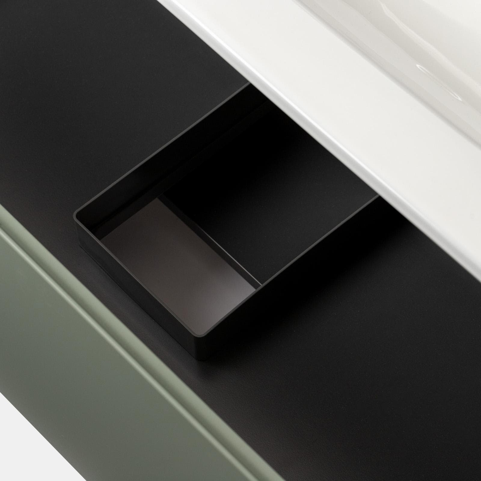 Mobile bagno sospeso 120 cm verde cemento con lavabo integrato e specchio - Sleek