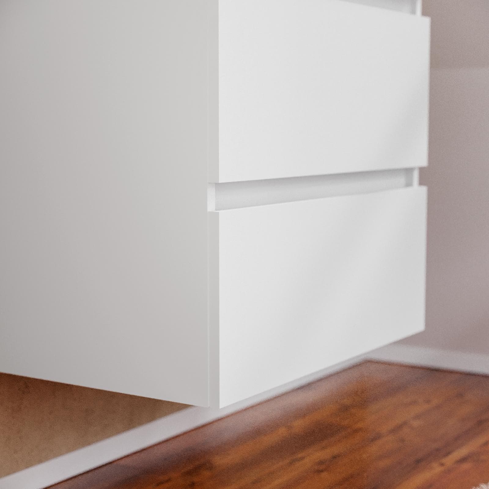 Mobile bagno sospeso 60 cm bianco opaco con lavabo integrato e specchio - Anami