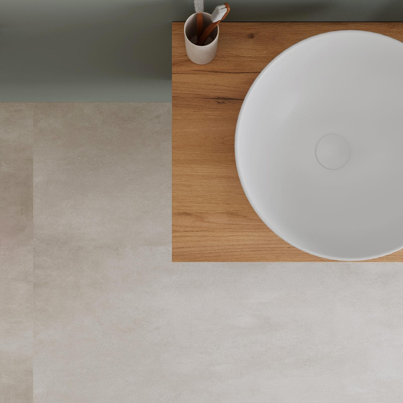 Mobile bagno sospeso 60 cm con top rovere gold e specchio - Agave Plus