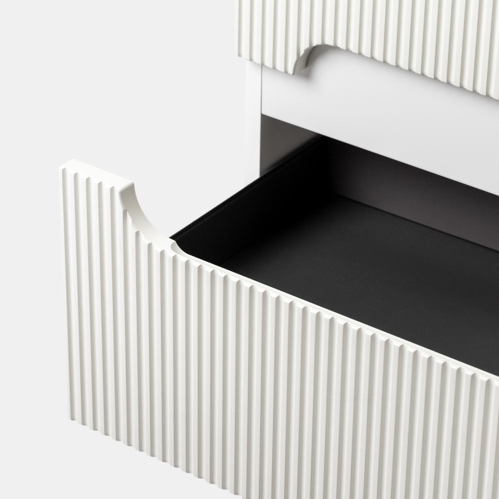 Mobile bagno sospeso 60 cm cannettato con cassetti bianco opaco e top - Tayga
