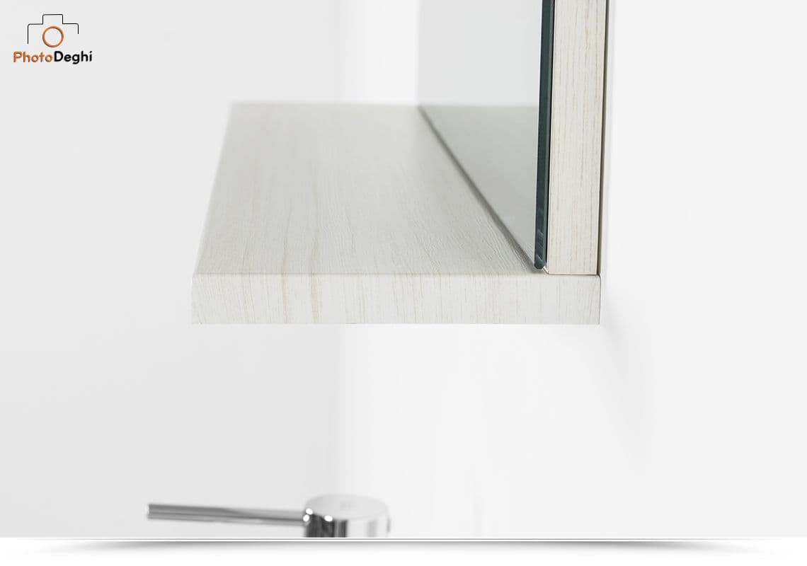 Mobile bagno sospeso 60 cm profondità 42 cm effetto legno di larice sbiancato con specchio - Ready