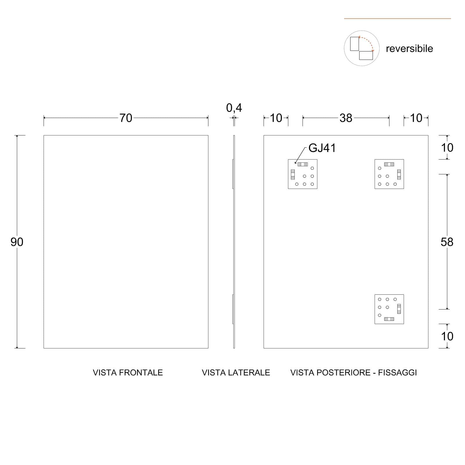 Mobile bagno sospeso 60 cm con cassetto con lavabo e specchio - Jasmine