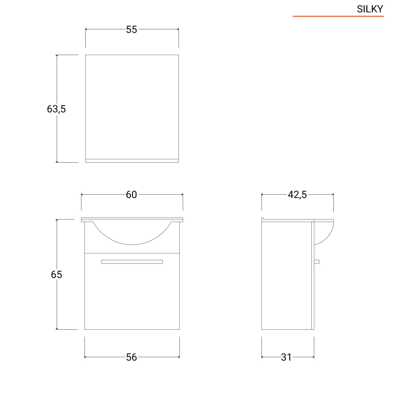 Mobile bagno sospeso 60 cm profondità 42 cm verde street con specchio e mensola - Ready