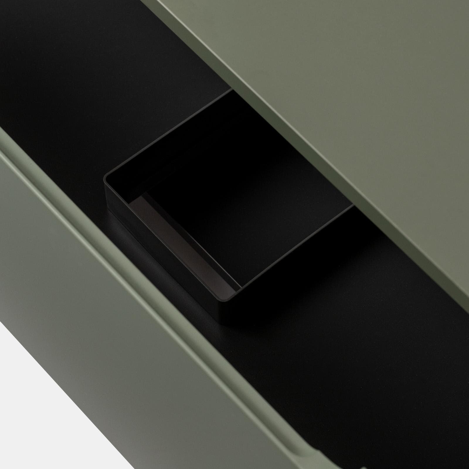Mobile bagno sospeso 60 cm verde cemento con top e specchio - Sleek