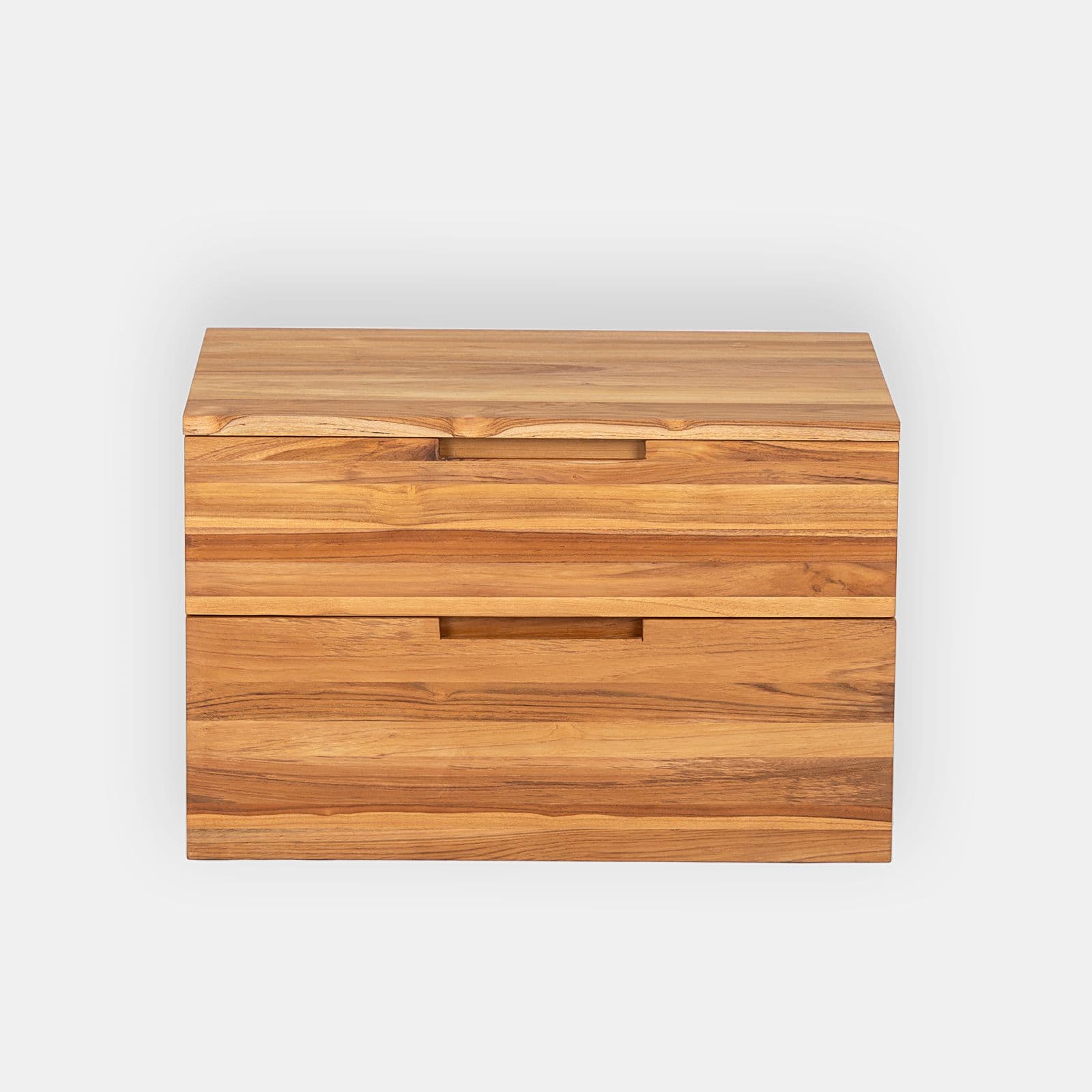 Mobile bagno sospeso 70 cm con 2 cassetti in legno teak chiaro - Kala