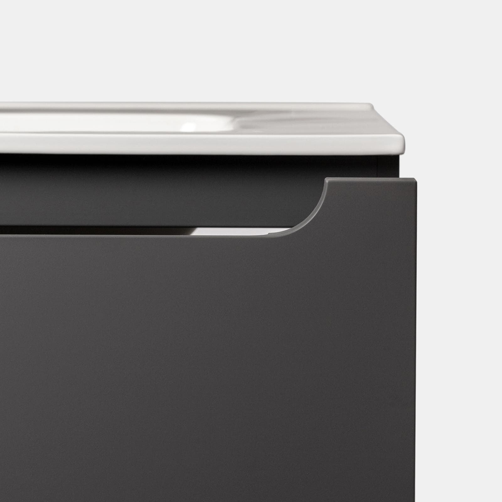 Mobile bagno sospeso 80 cm antracite con lavabo integrato e specchio - Sleek